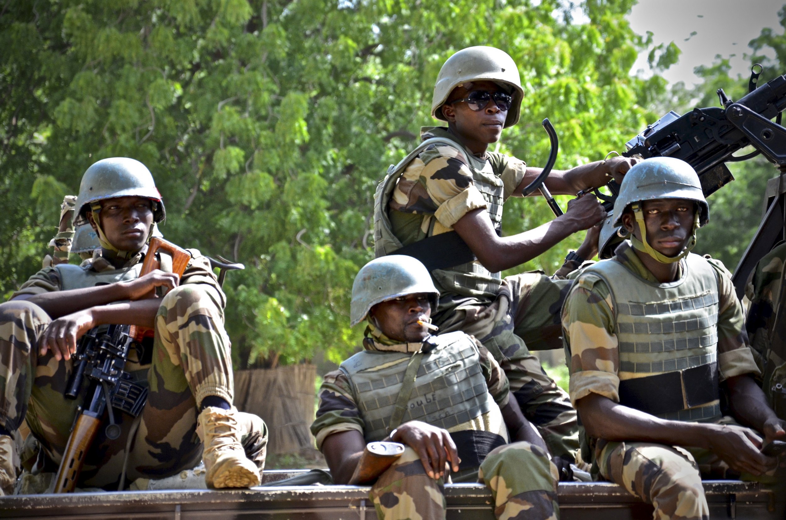 Niger soldiers provide security at a Boko Haram summit in Diffa city, Niger.