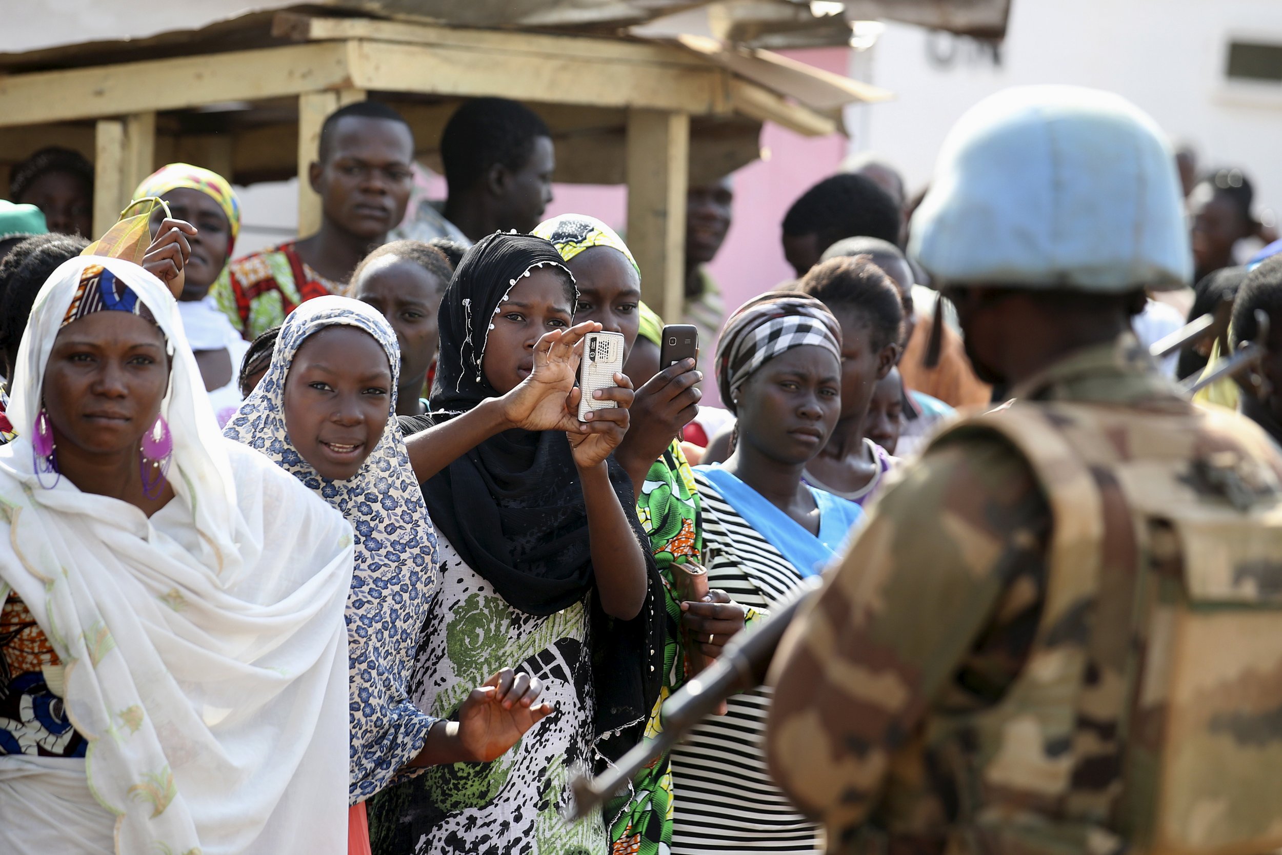 United Nations peacekeeper in Bangui, Central African Republic.