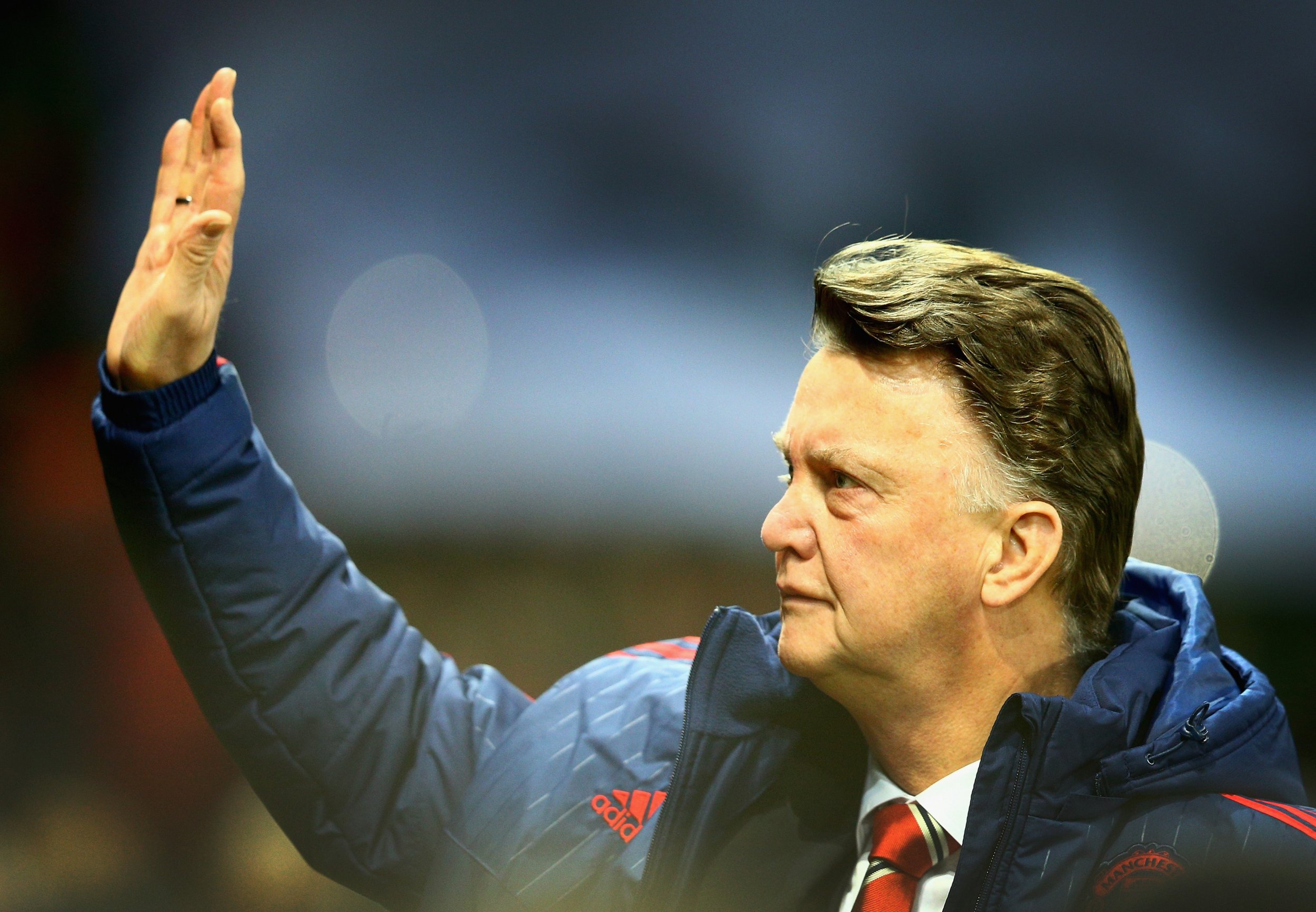 Louis Van Gaal at Old Trafford, February 2.