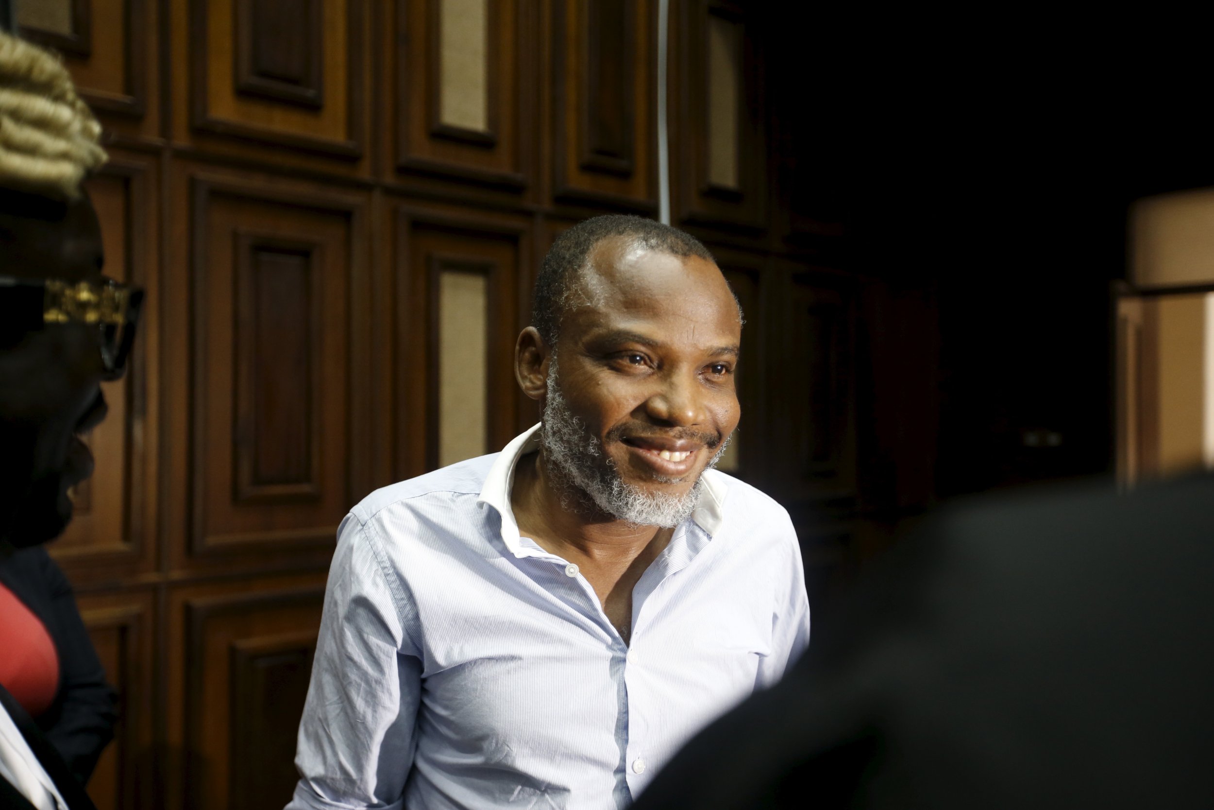 Nnamdi Kanu, a pro-Biafran activist, is standing trial for treason on Tuesday.
