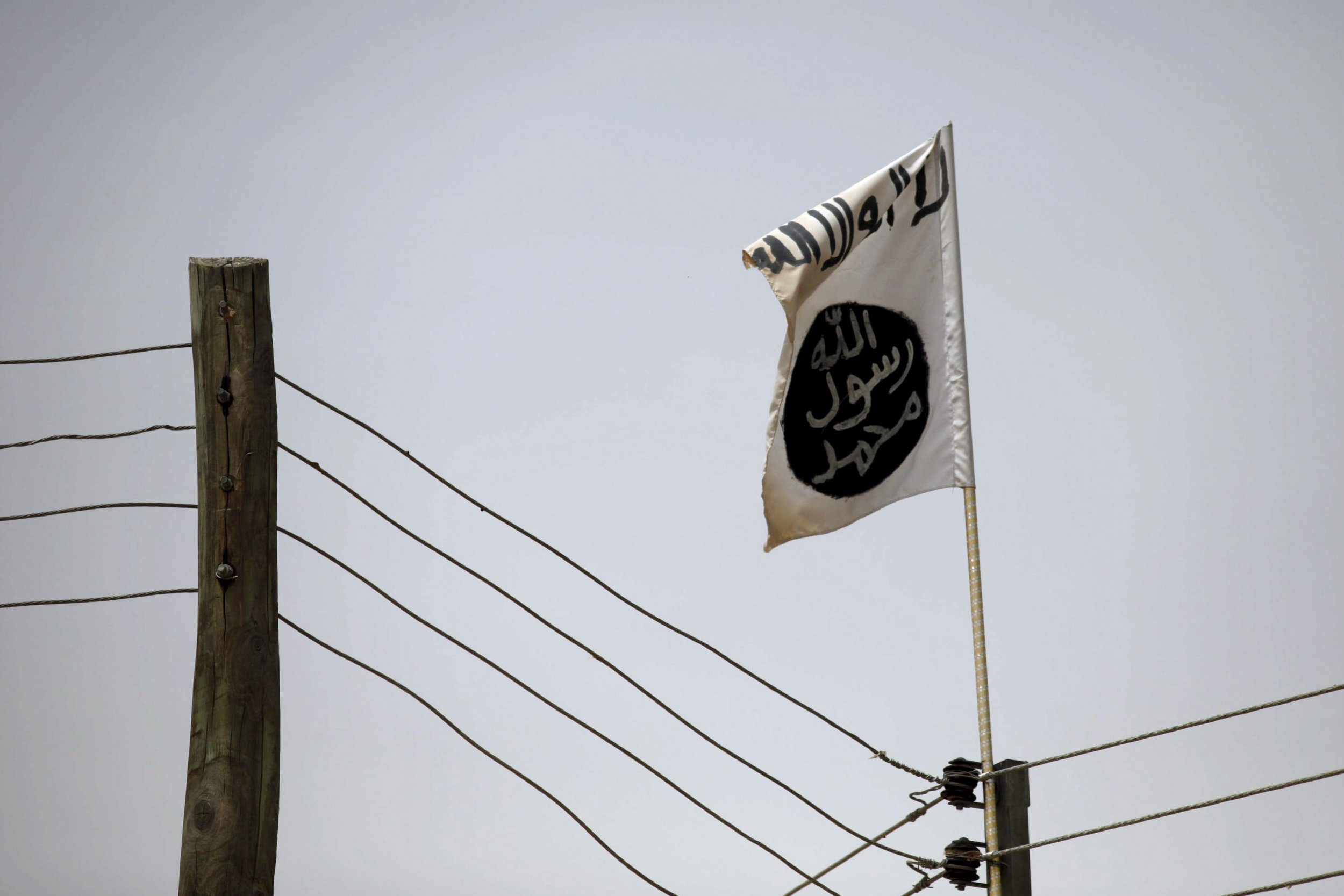 A Boko Haram flag flies in Damasak, Nigeria.