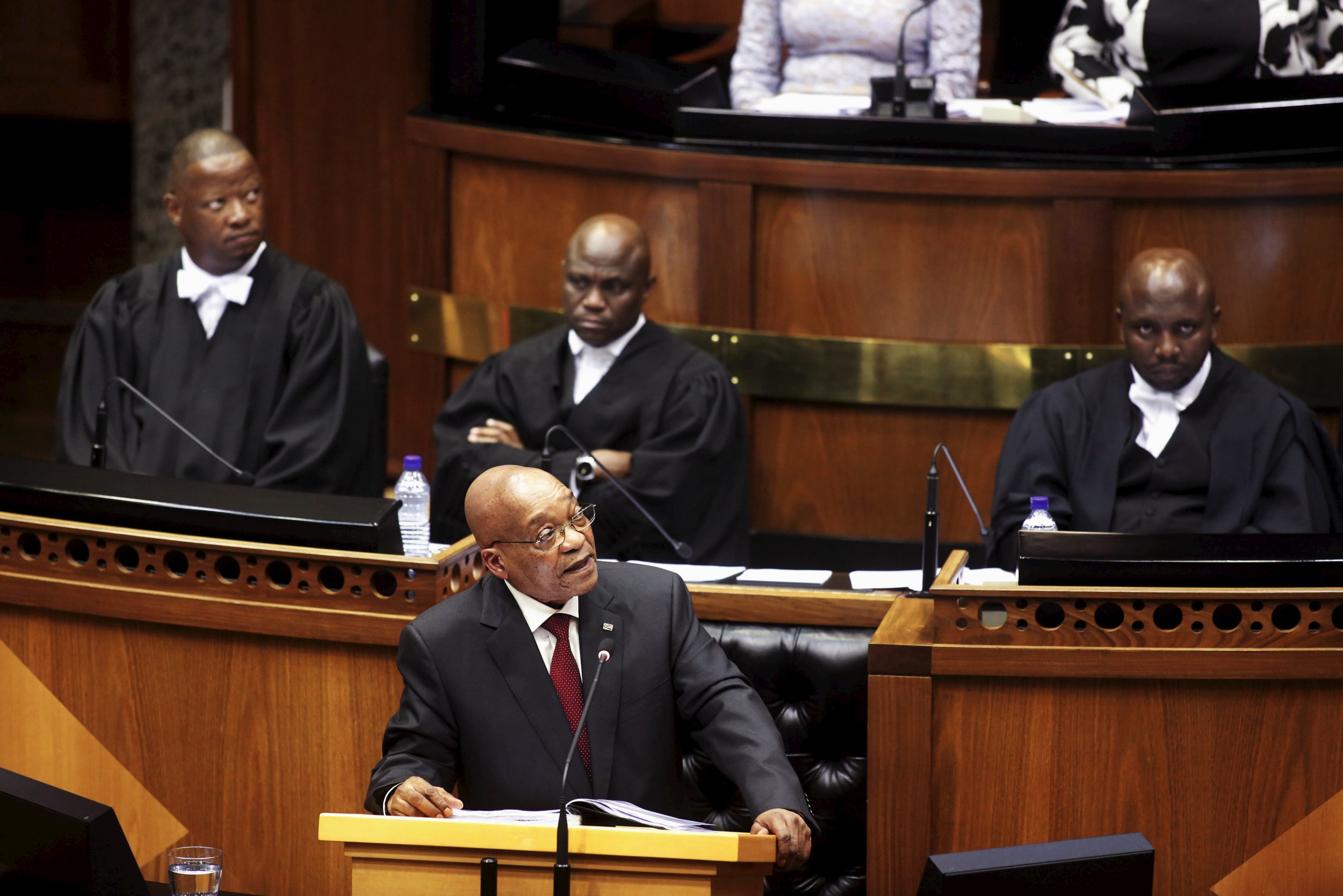 Jacob Zuma opens the South African Parliament.