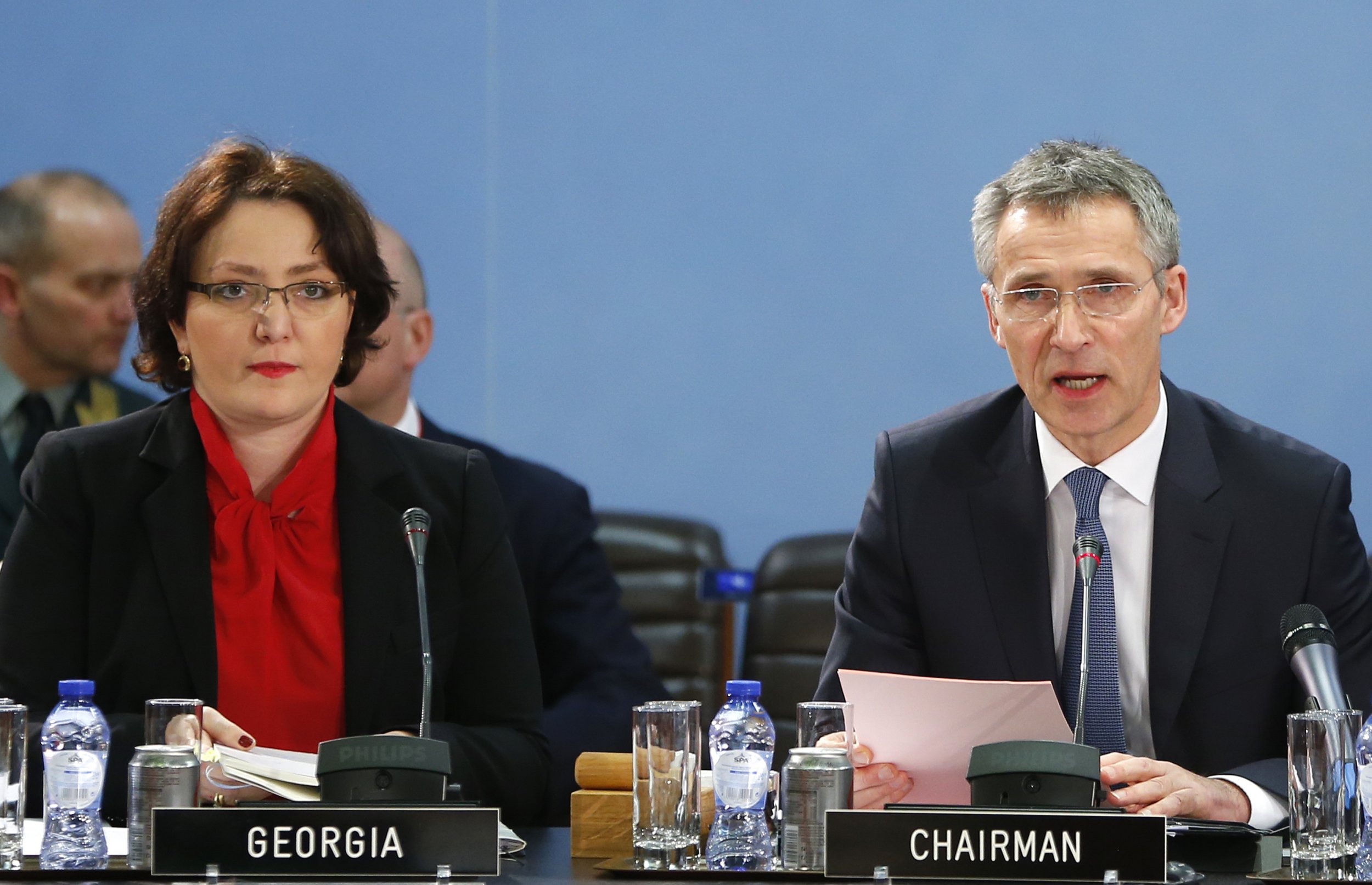 Stoltenberg and Khidasheli speak in Brussels