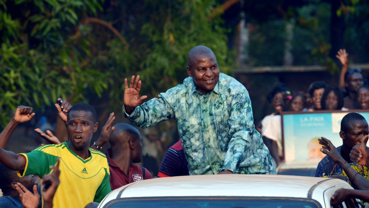 Faustin Archange Touadera campaigns in Bangui.