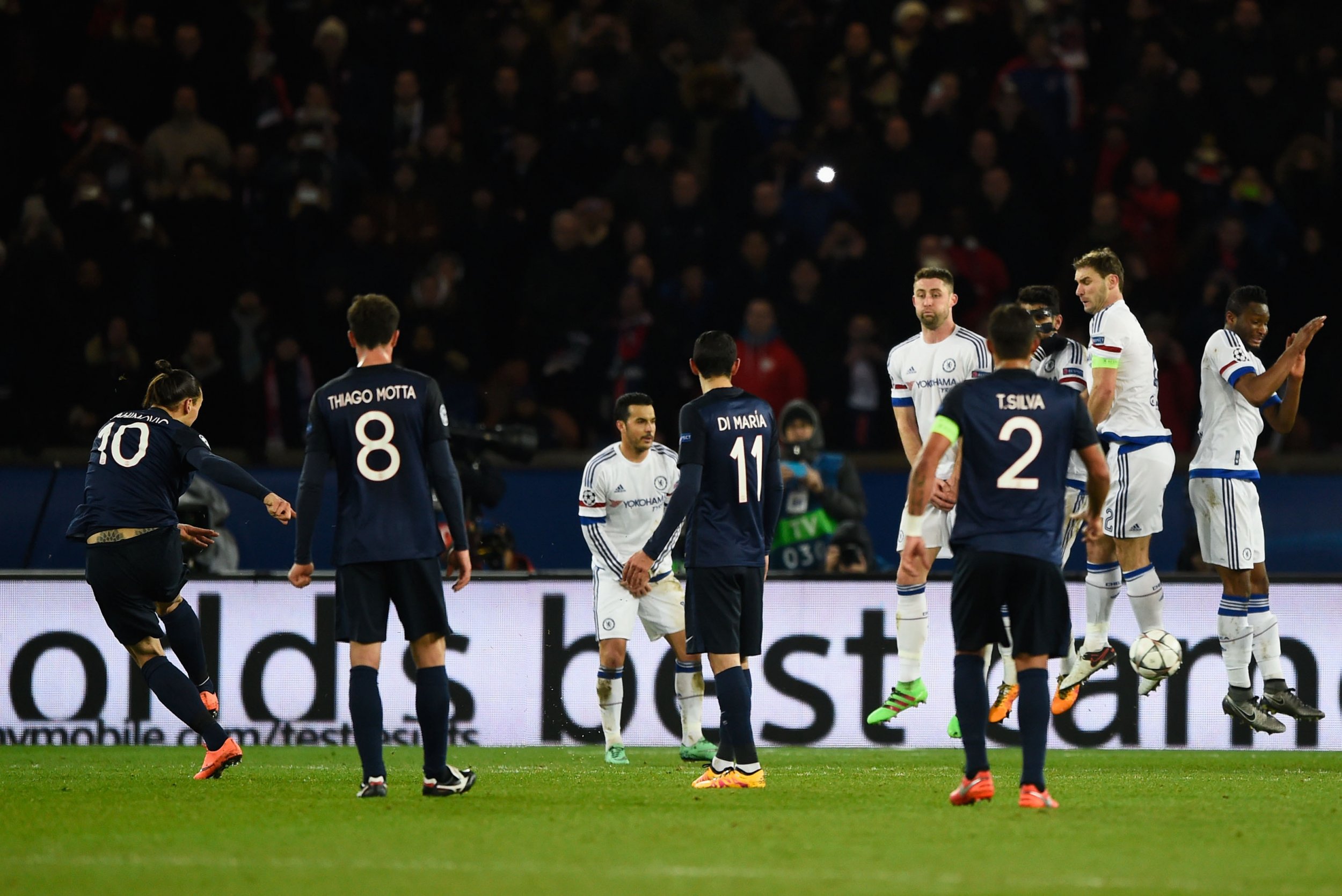 Zlatan Ibrahimovic at Parc des Princes, February 2016.