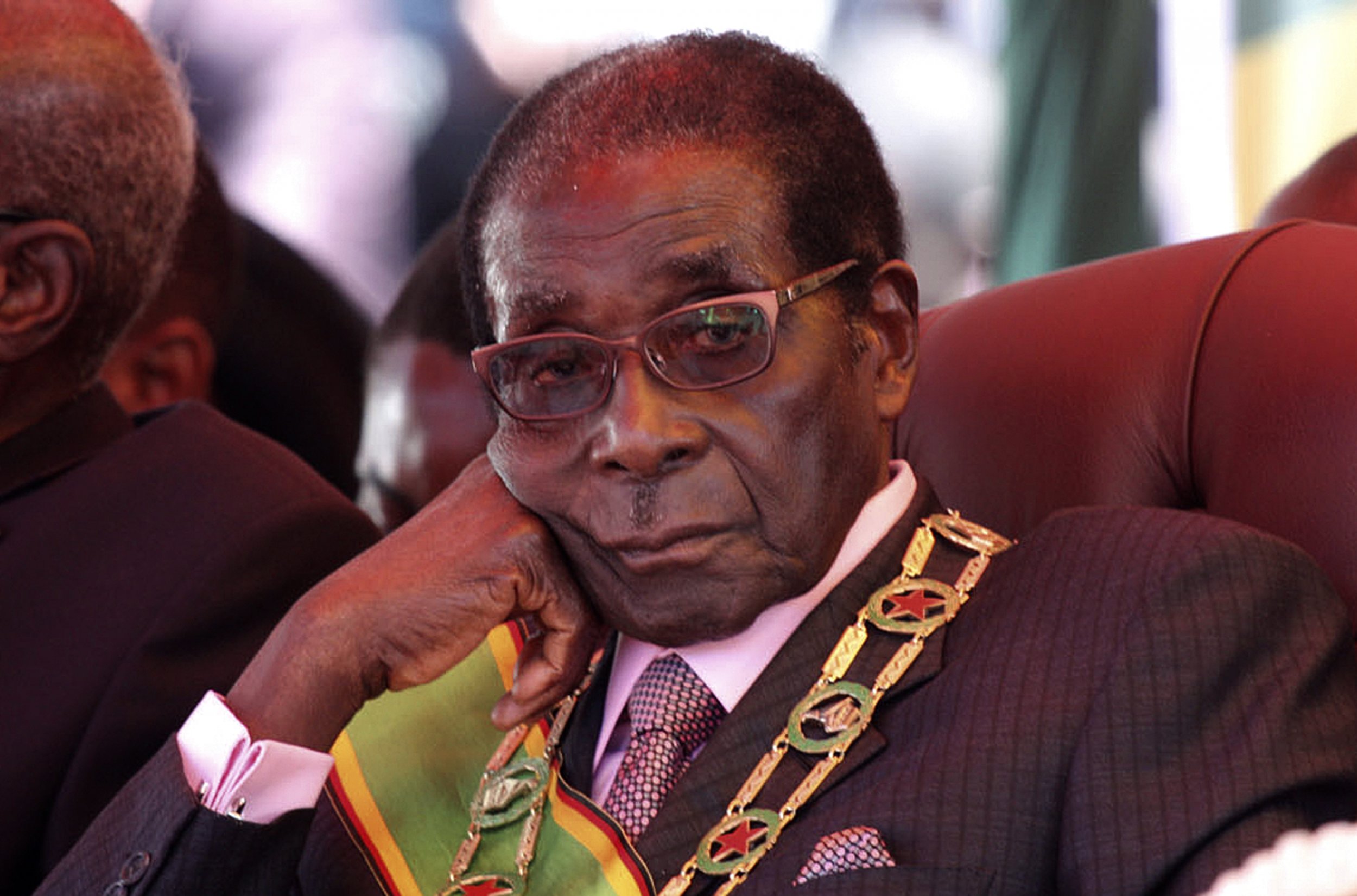 Zimbabwe President Robert Mugabe attends an independence rally in Harare.