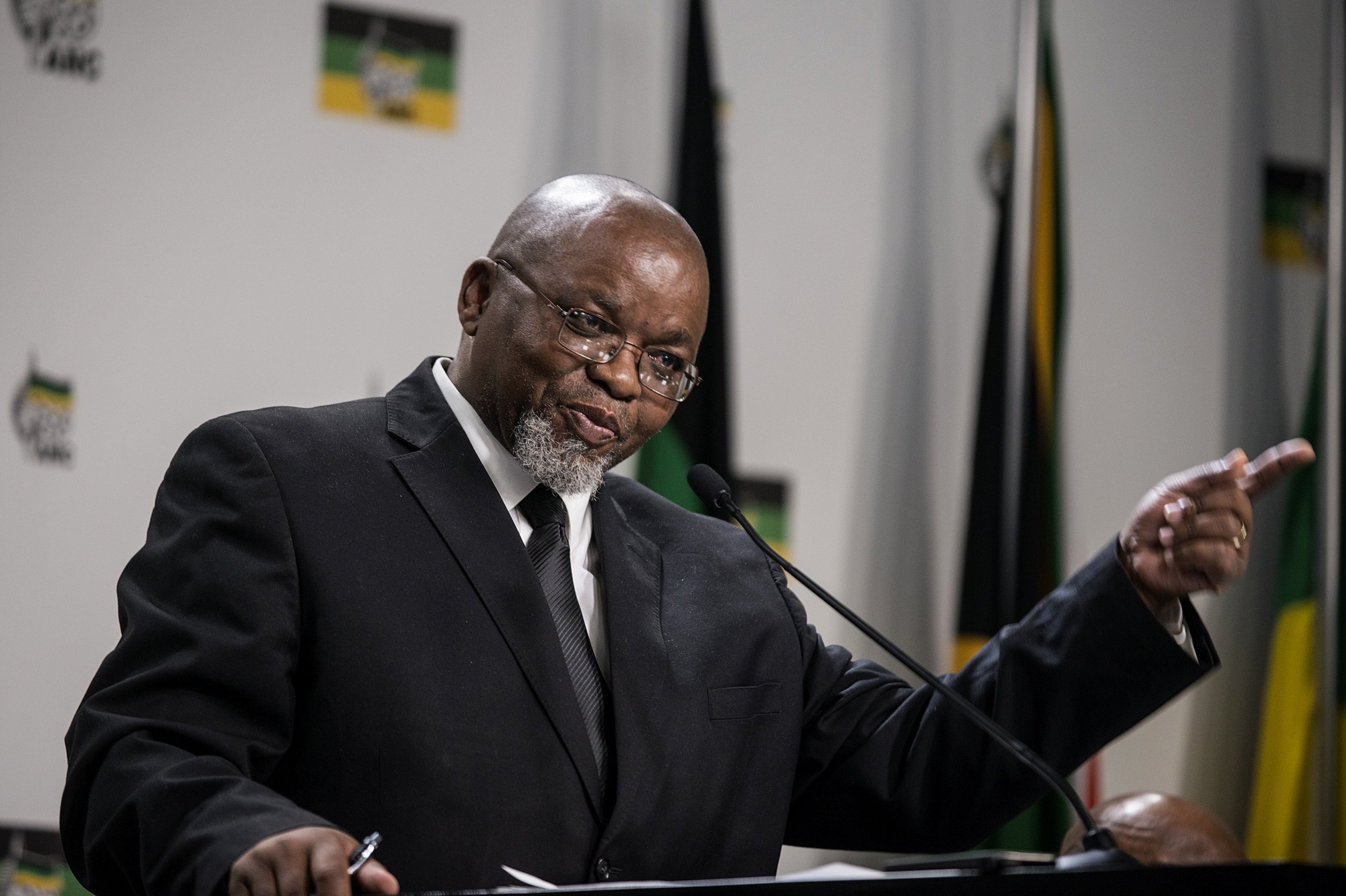 African National Congress secretary general Gwede Mantashe answers questions.