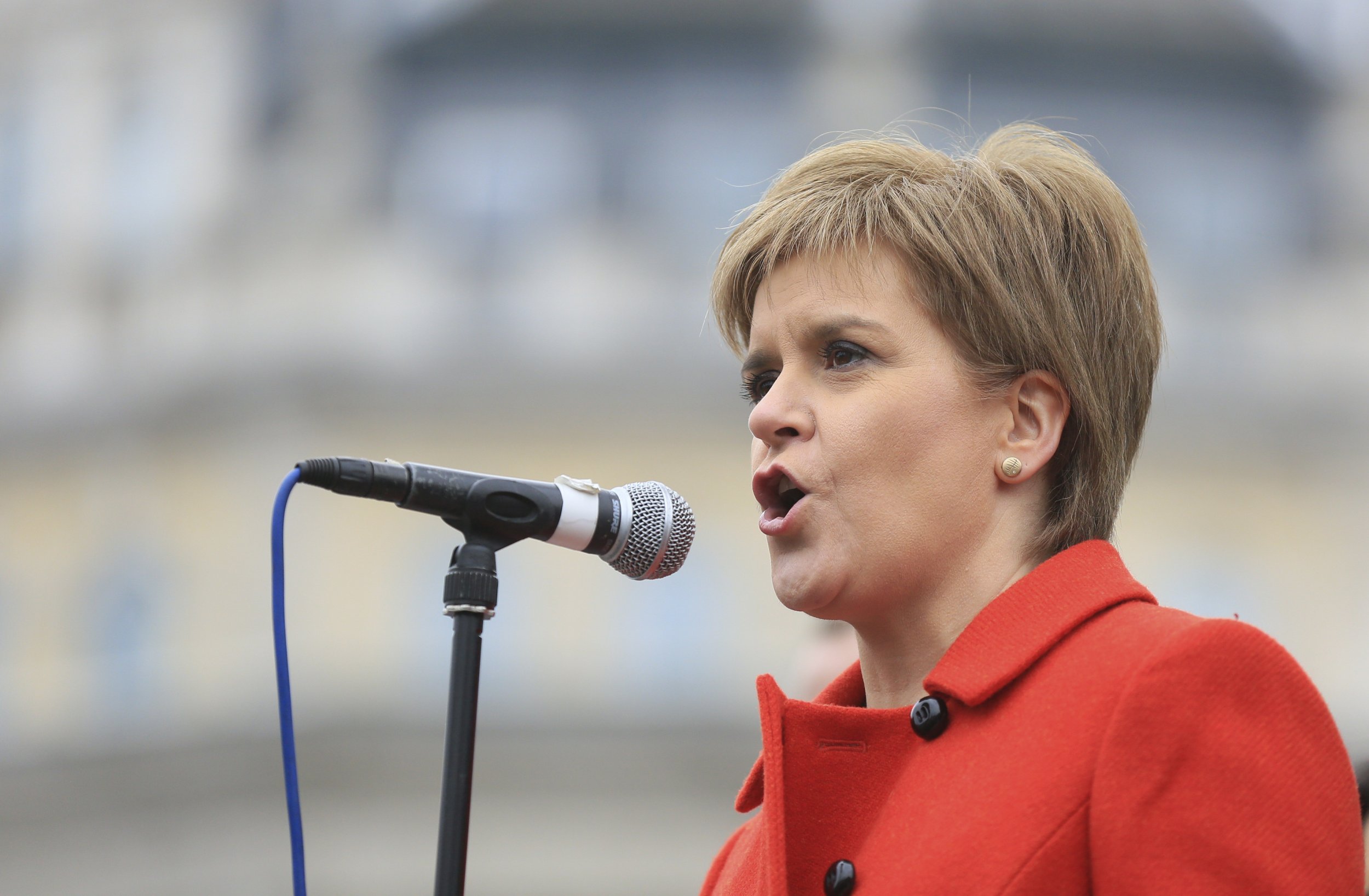 Nicola Sturgeon speaks at a Trident protest