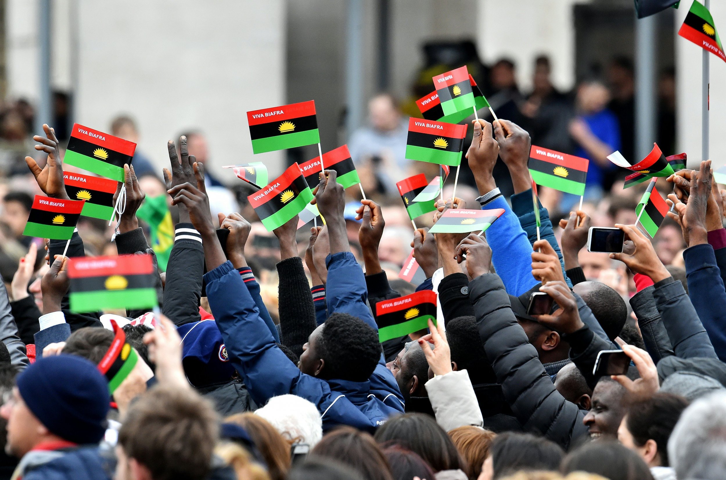 Pope Greets Pro-Biafra Activists at the Vatican During Angelus Prayer