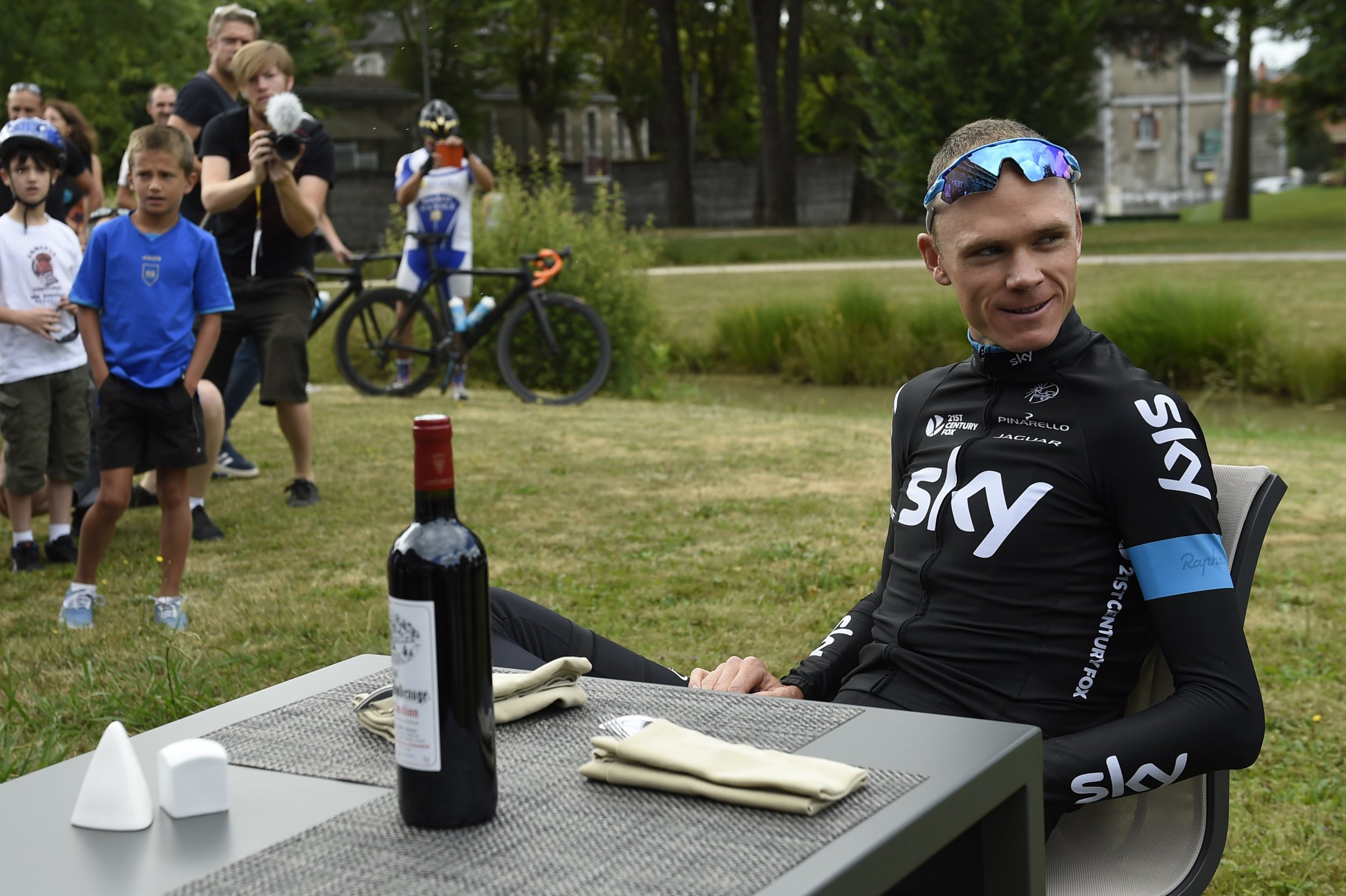 Defending Tour de France champion Chris Froome will hope to avoid French winemakers' protests.