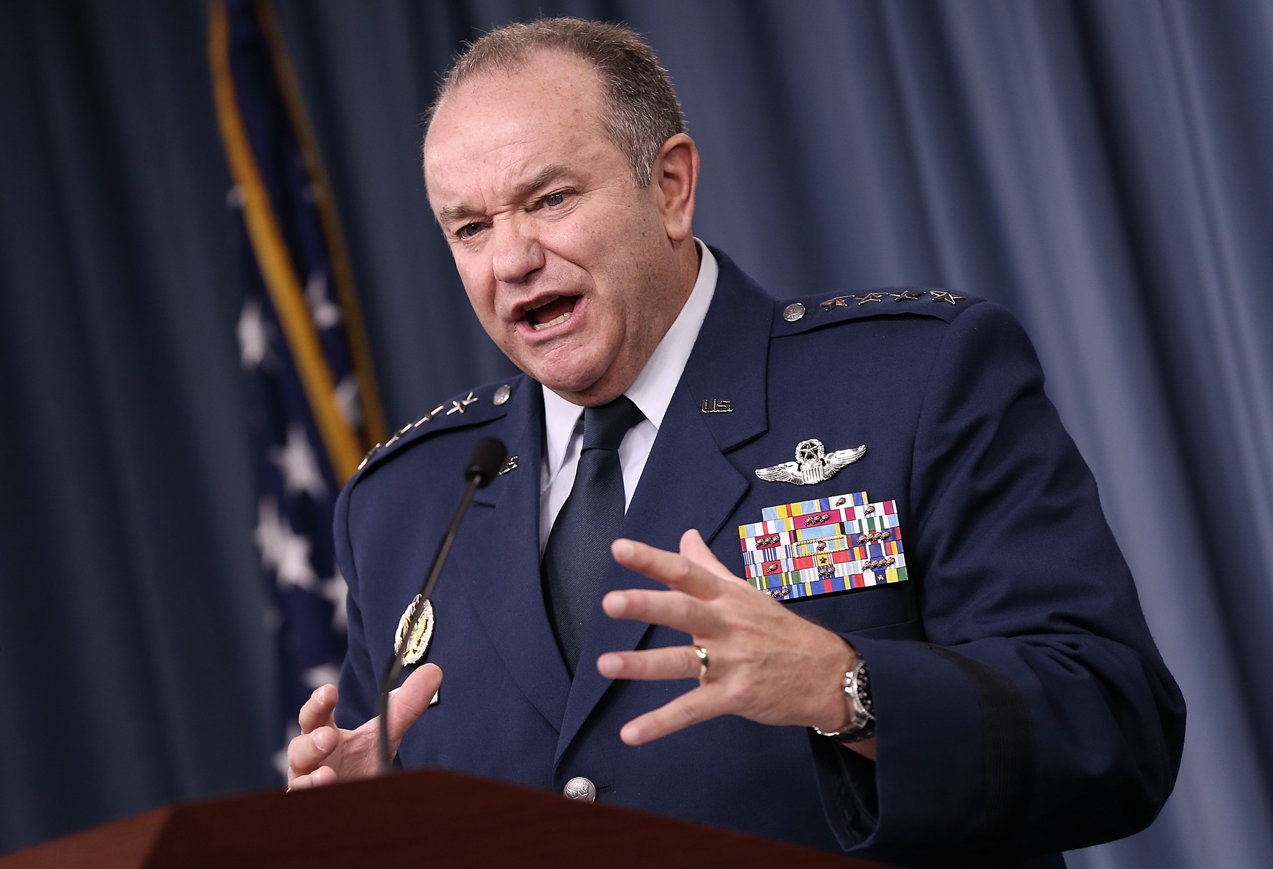 NATO commander General Philip Breedlove speaks at a Pentagon press briefing.