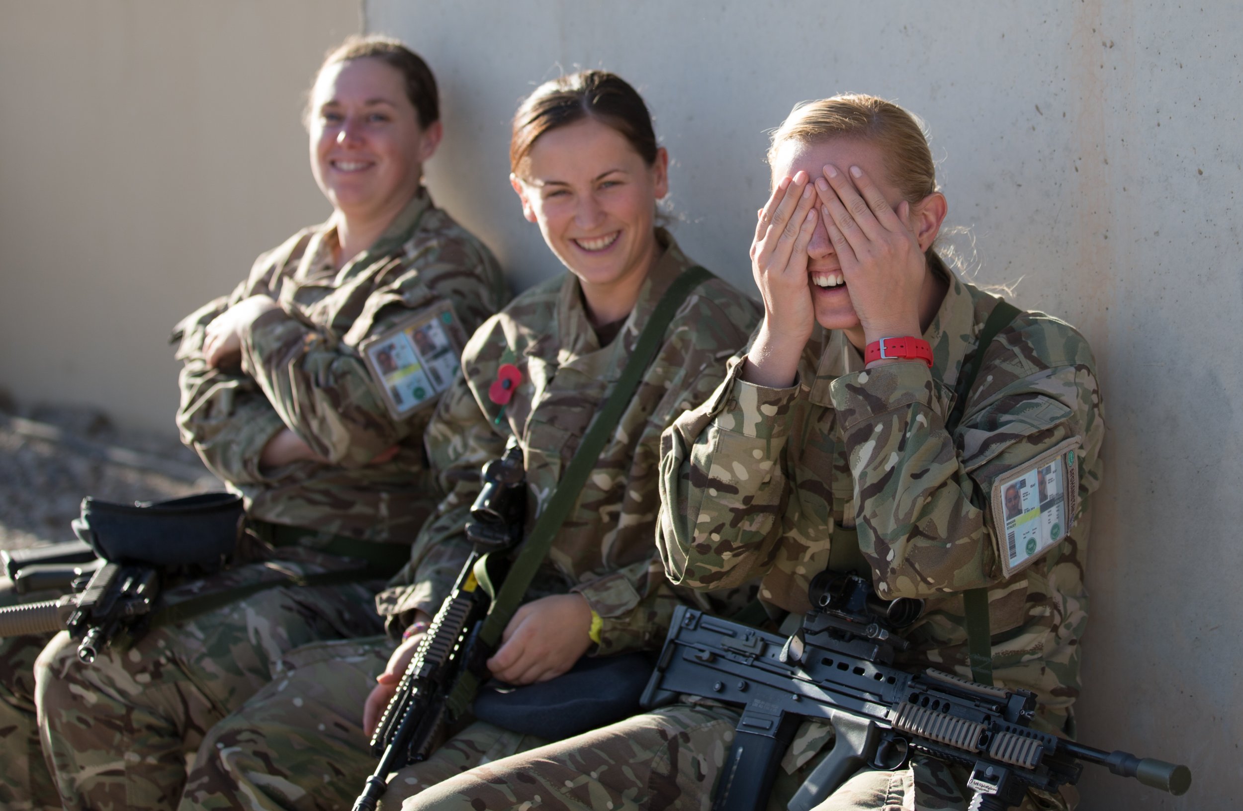 British female soldiers in Afghanistan.