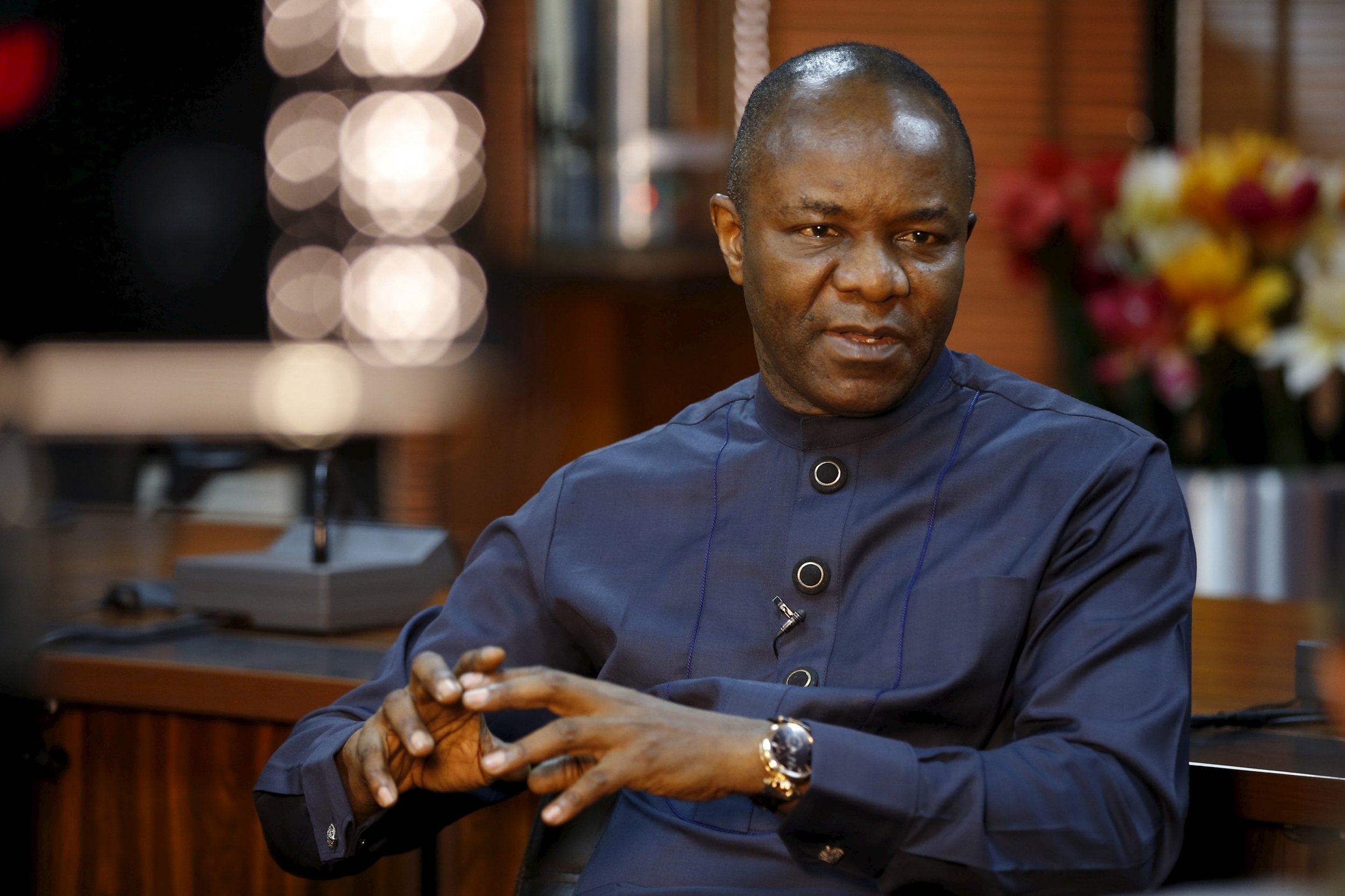 Nigerian oil minister Emmanuel Ibe Kachiwku speaks in a Reuters interview.