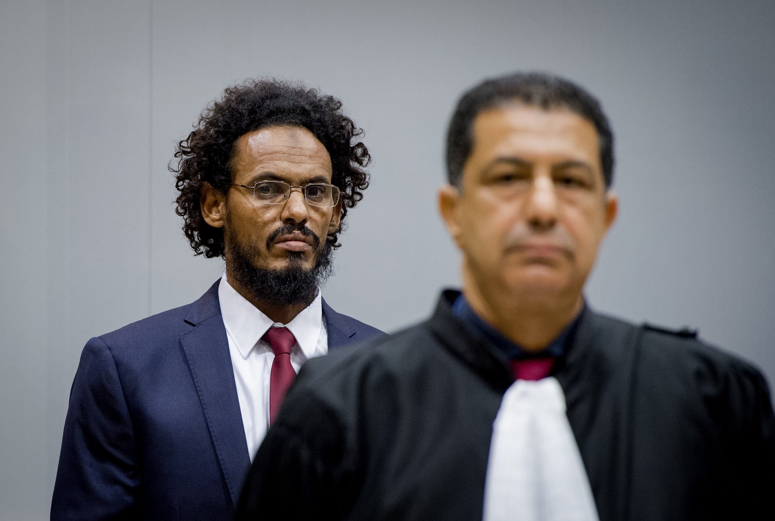 Ahmed Al-Faqi Al-Mahdi looks on at the ICC.