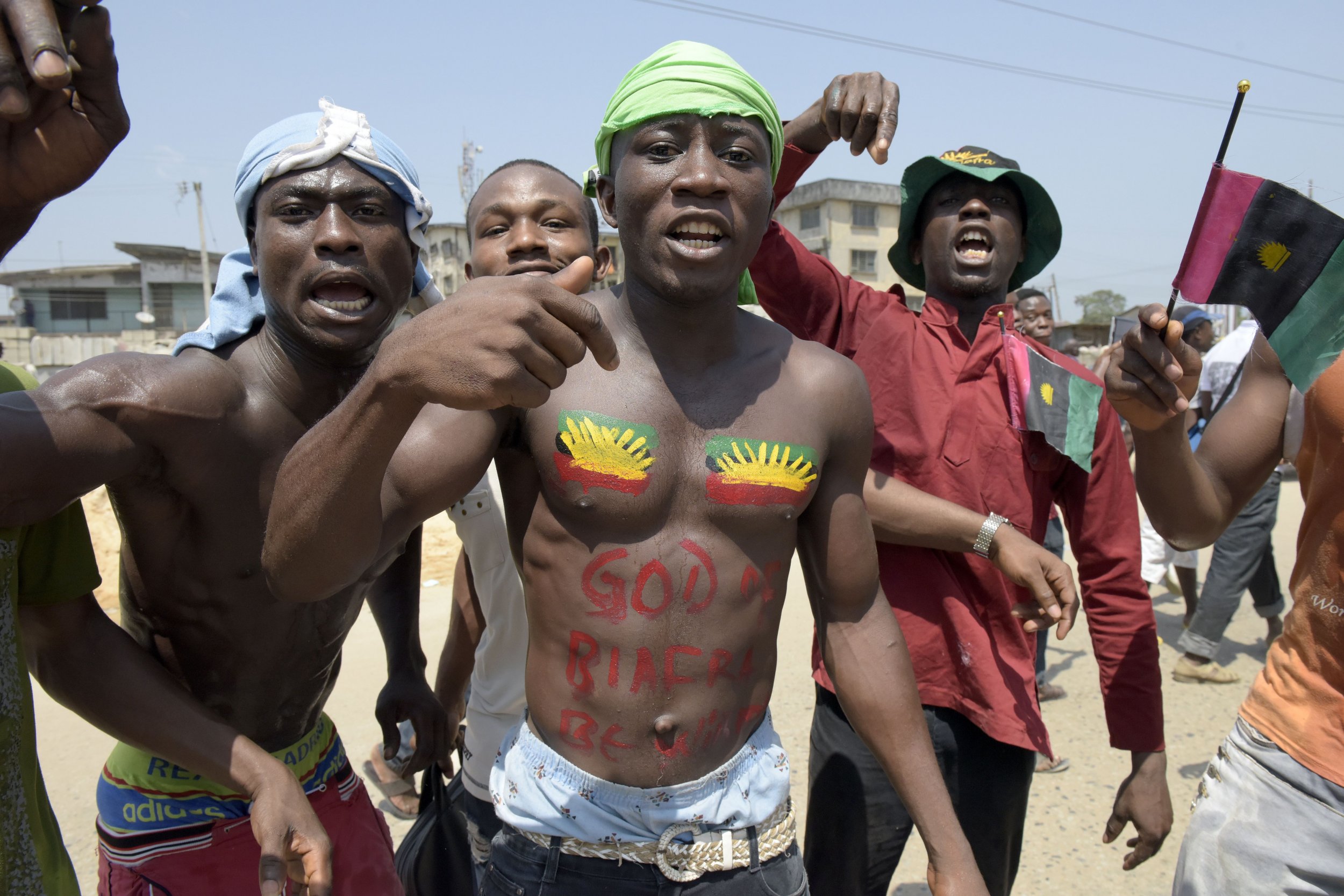 Pro-Biafra protesters in Nigeria.