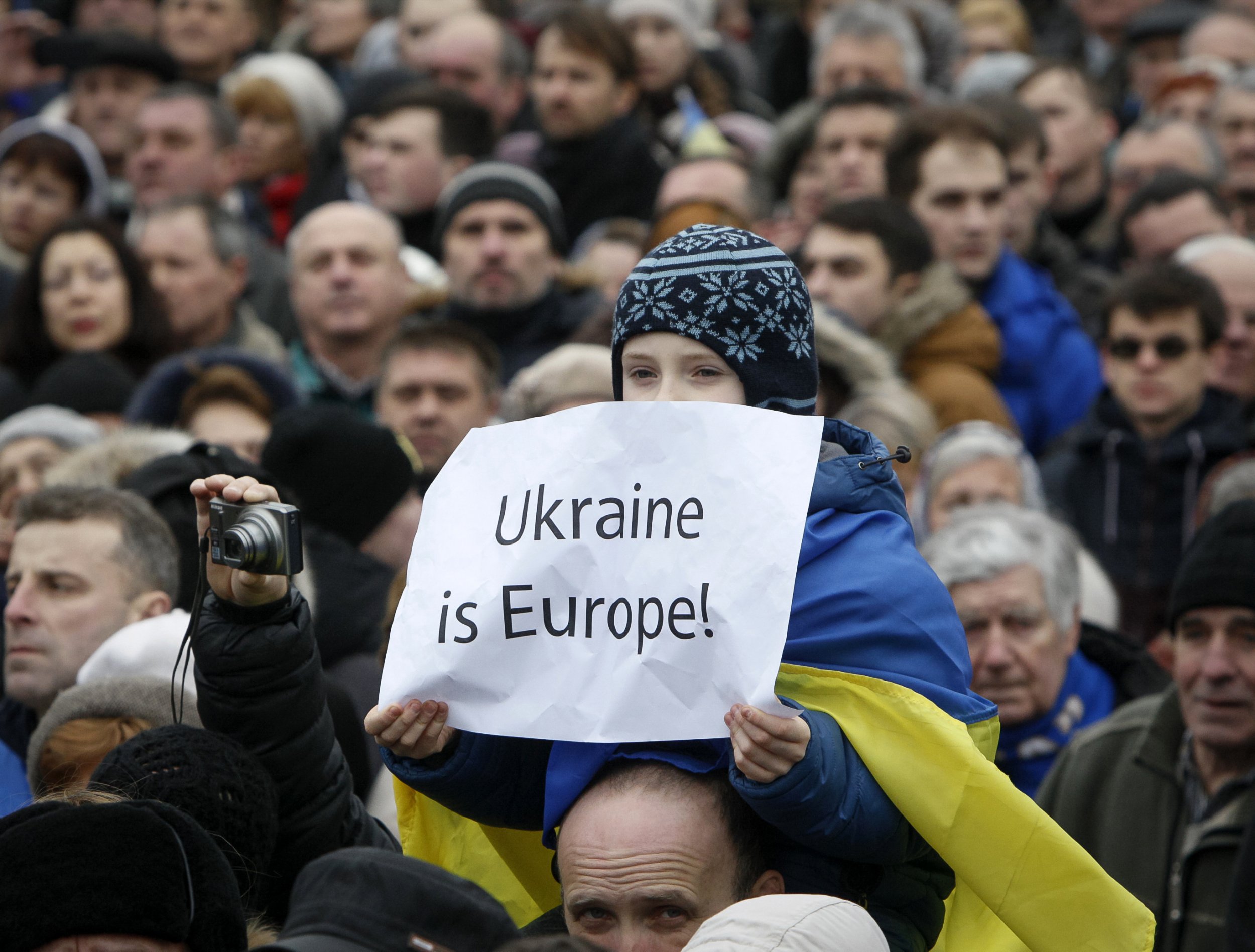 People gather on the Maidan