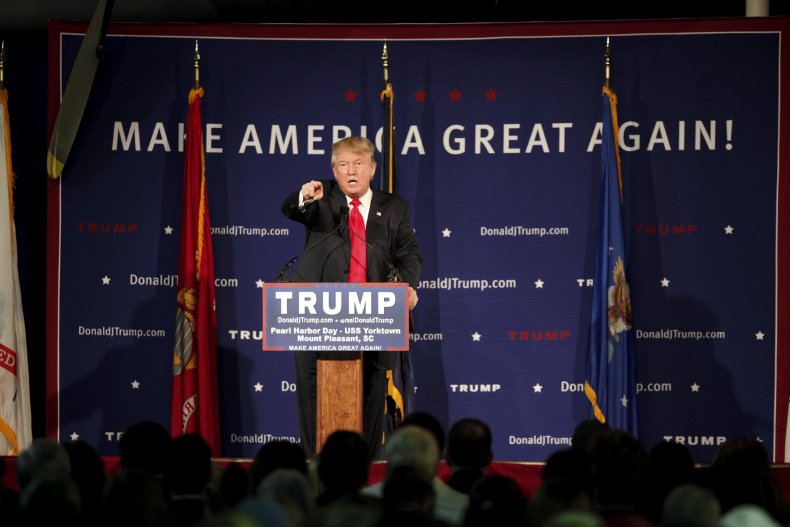 Republican presidential candidate Donald Trump at a rally.