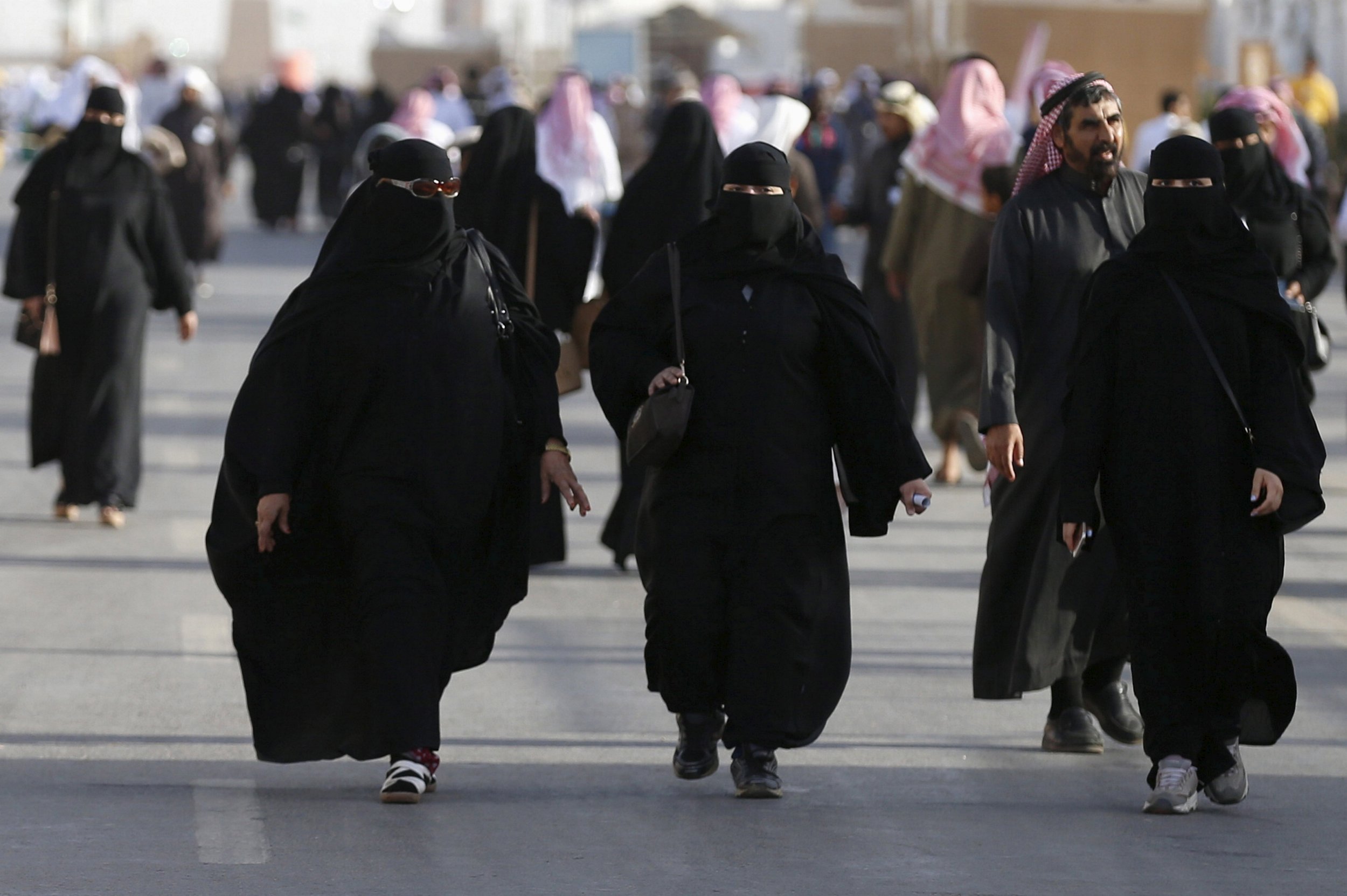 Saudi women attend a cultural festival near Riyadh.