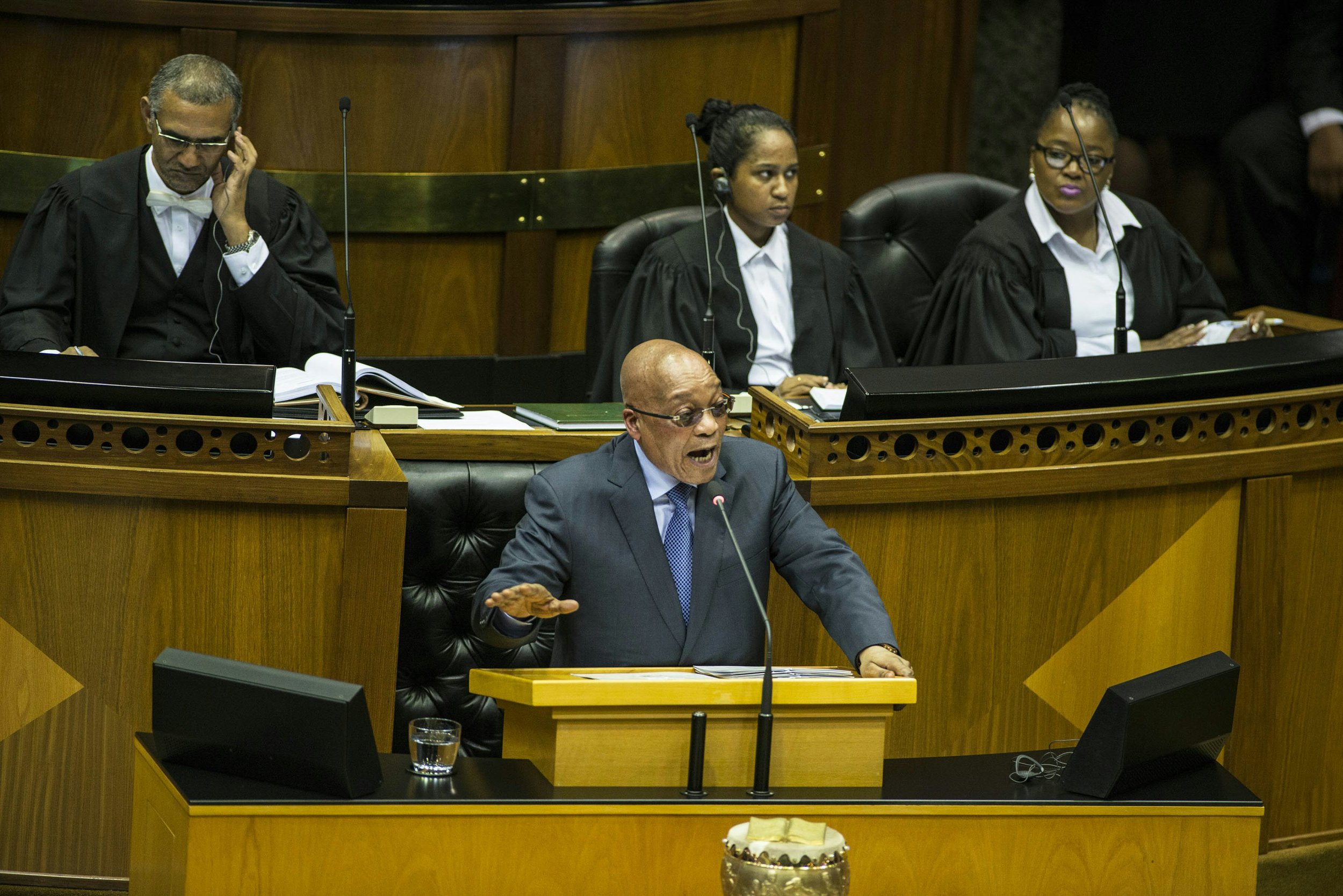 South African President Jacob Zuma answers parliamentary questions.