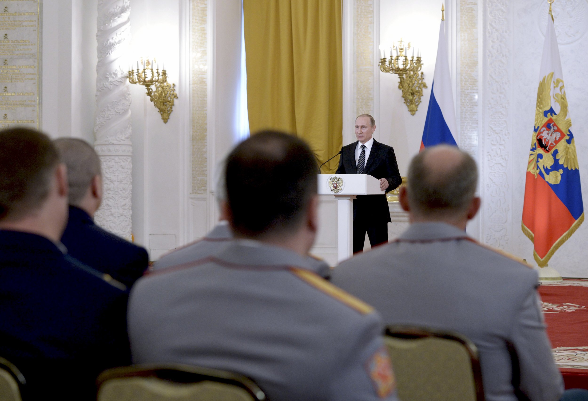Putin speaks in Kremlin