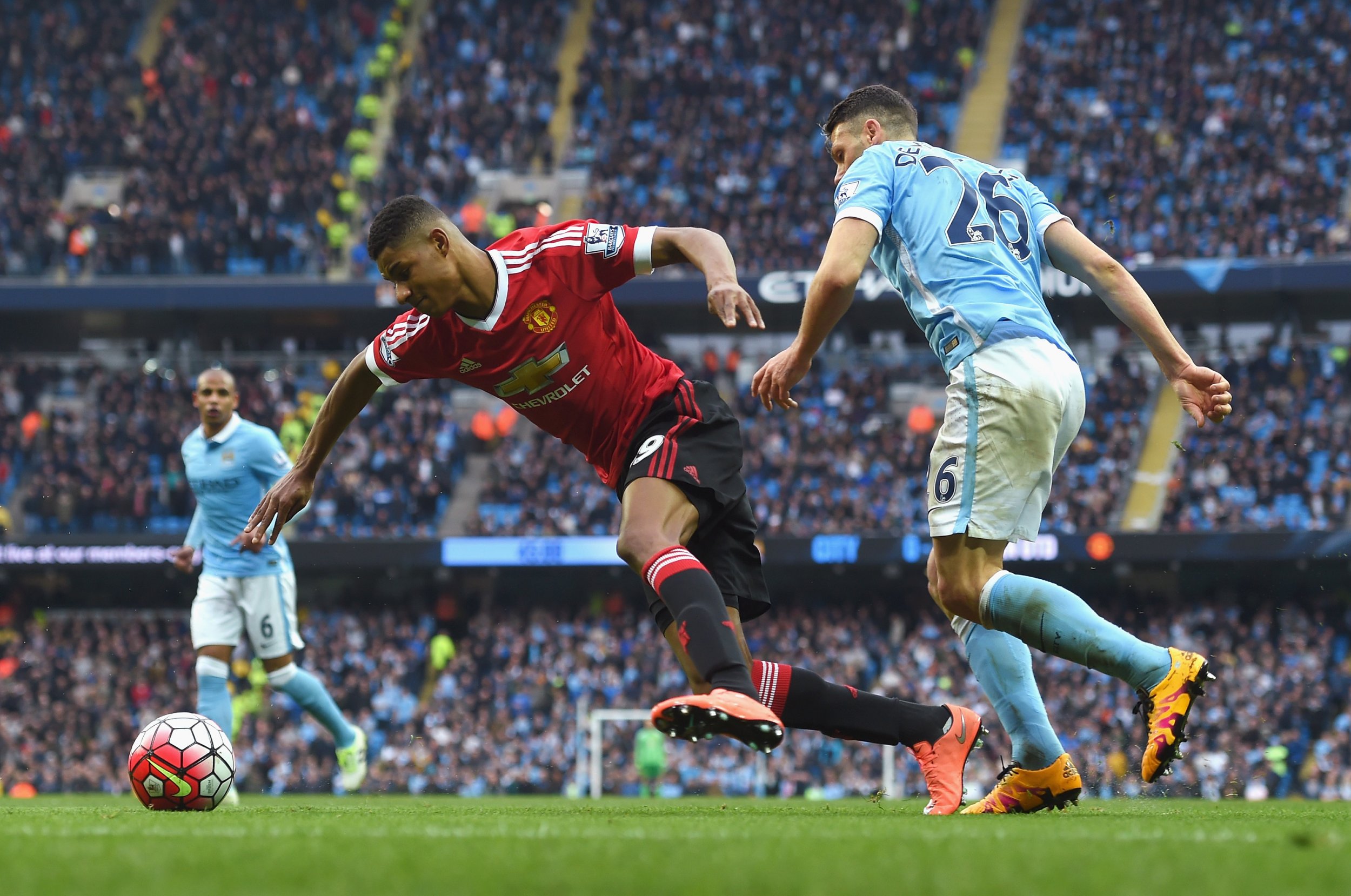 Marcus Rashford scored the only goal of the Manchester derby on Sunday.