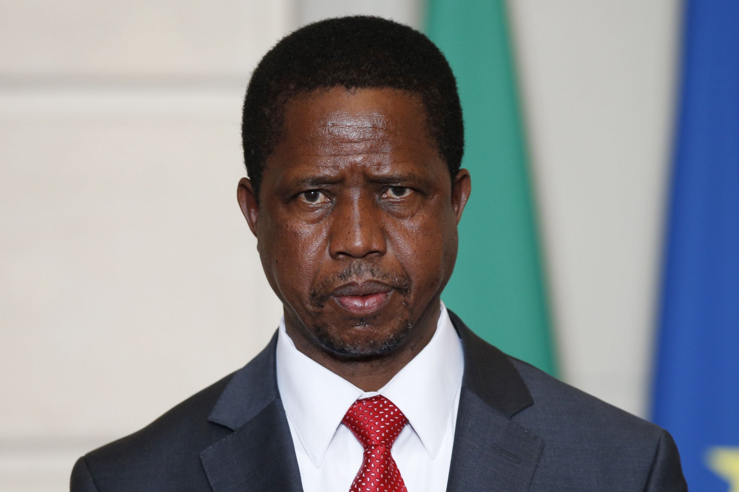 Zambian President Edgar Lungu pictured at the Elysee Palace in Paris.
