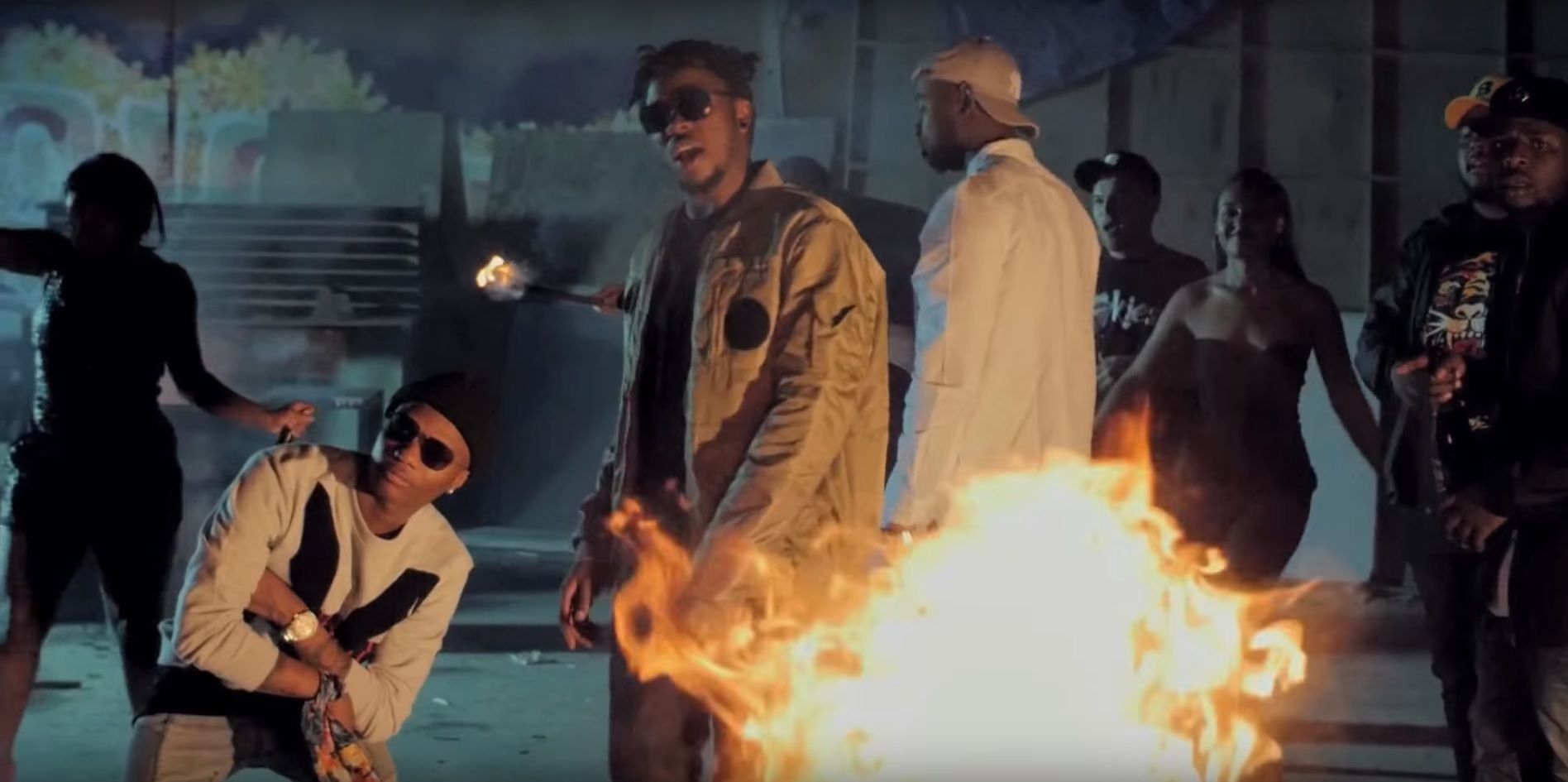 Wiz Kid and Runtown film the latter's new video.