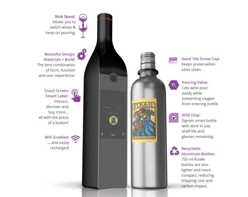 smart wine bottle kuvee wifi