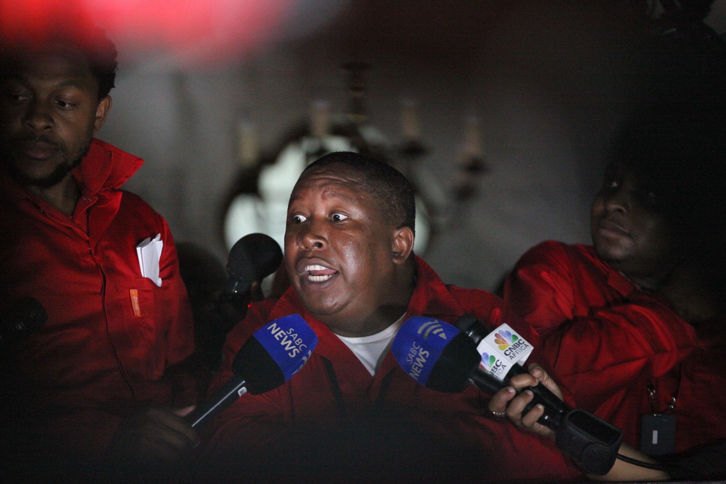 EFF leader Julius Malema speaks in Cape Town.