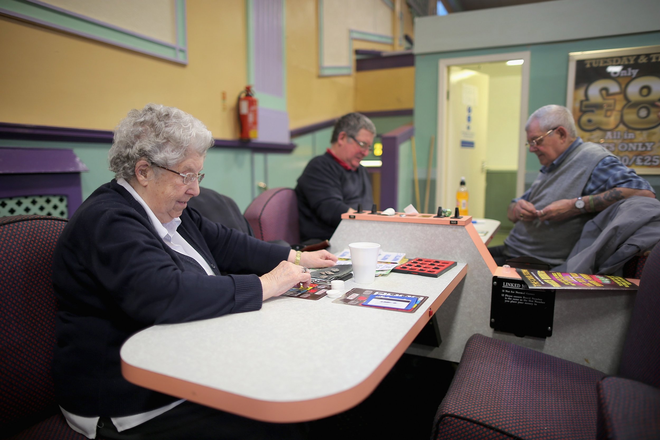 Bingo players on Orrell Park, Liverpool, March 2014.