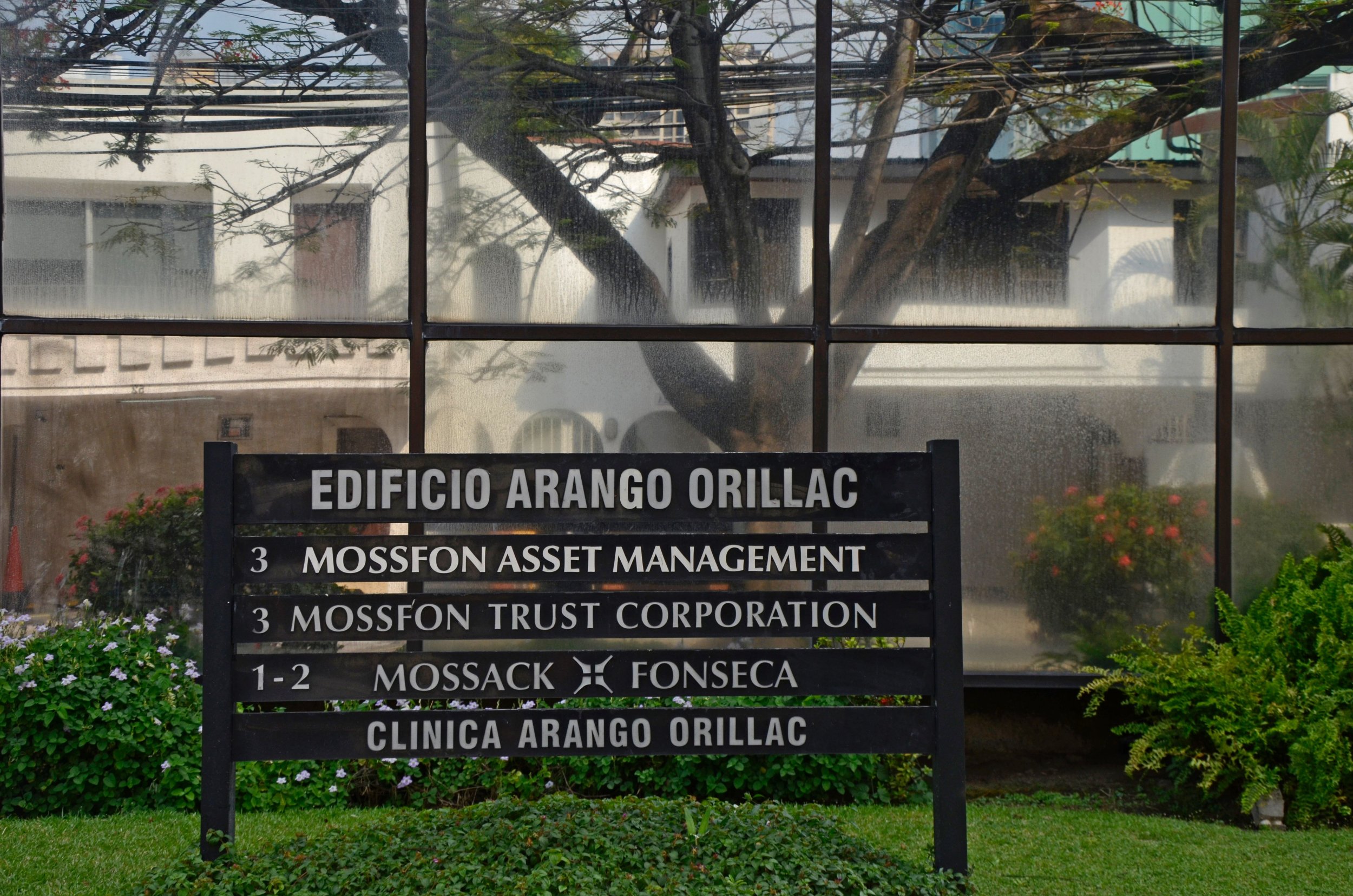 A sign outside the offices of Mossack Fonseca, the law firm connected to the Panama Papers.