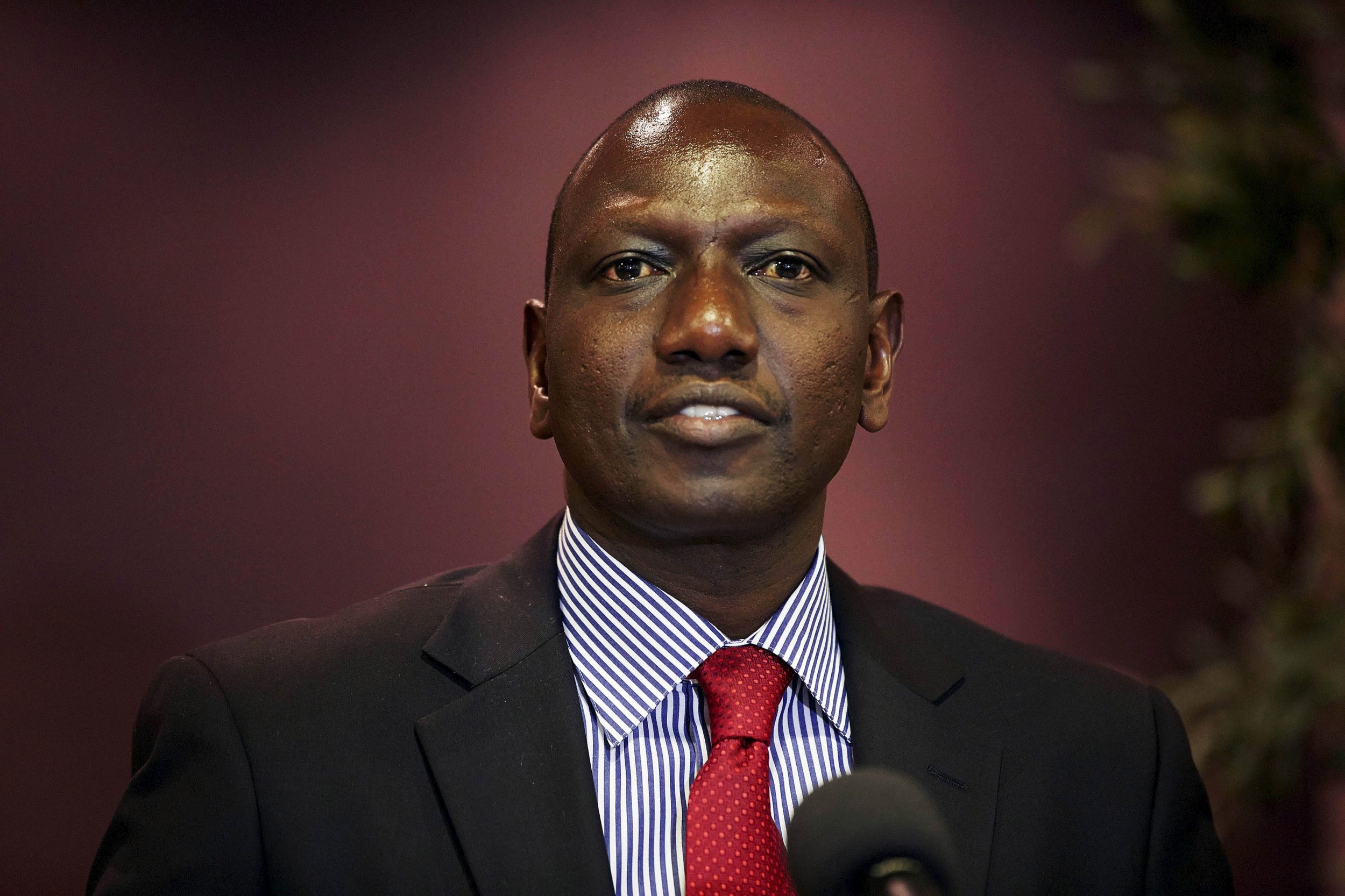 Kenya's Deputy President William Ruto speaks at the Hague.