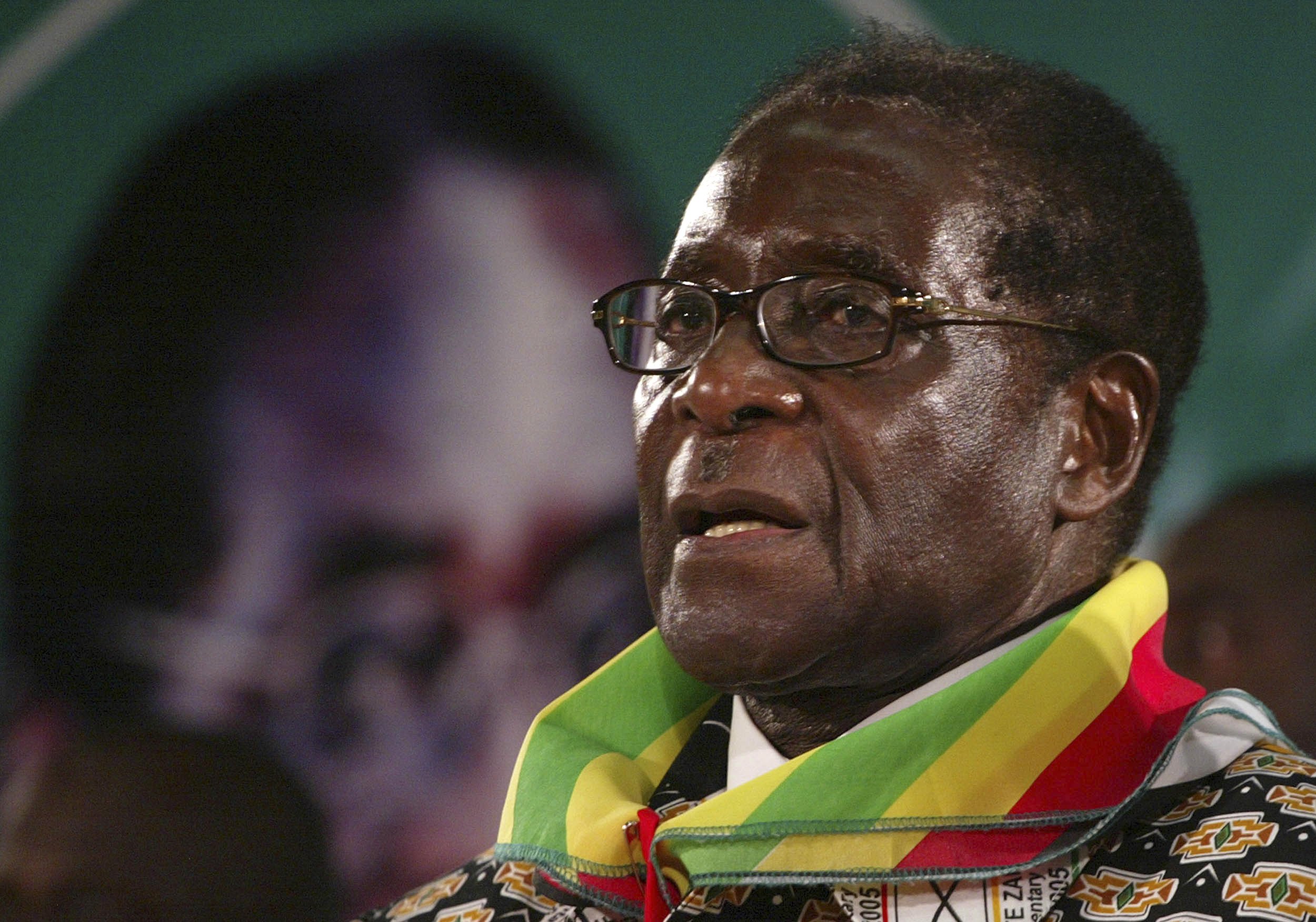 Zimbabwe President Robert Mugabe addresses a rally.