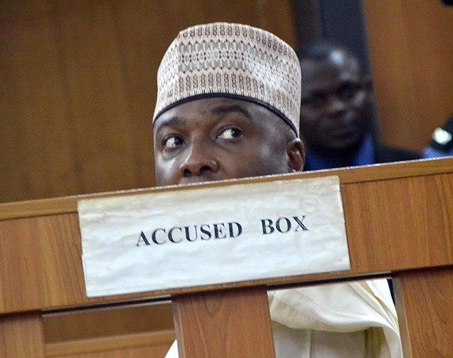 Nigerian Senate President Bukola Saraki at a hearing in Abuja.