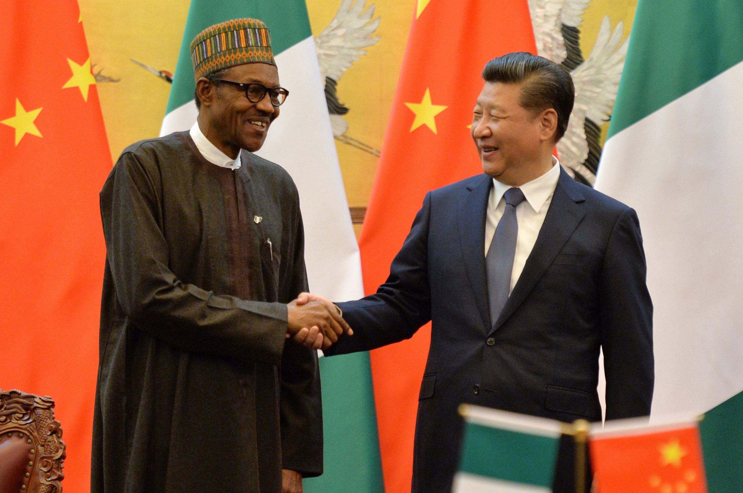 Nigerian President Muhammadu Buhari and Chinese President Xi Jinping.