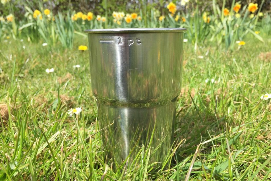 Glastonbury steel pint cup