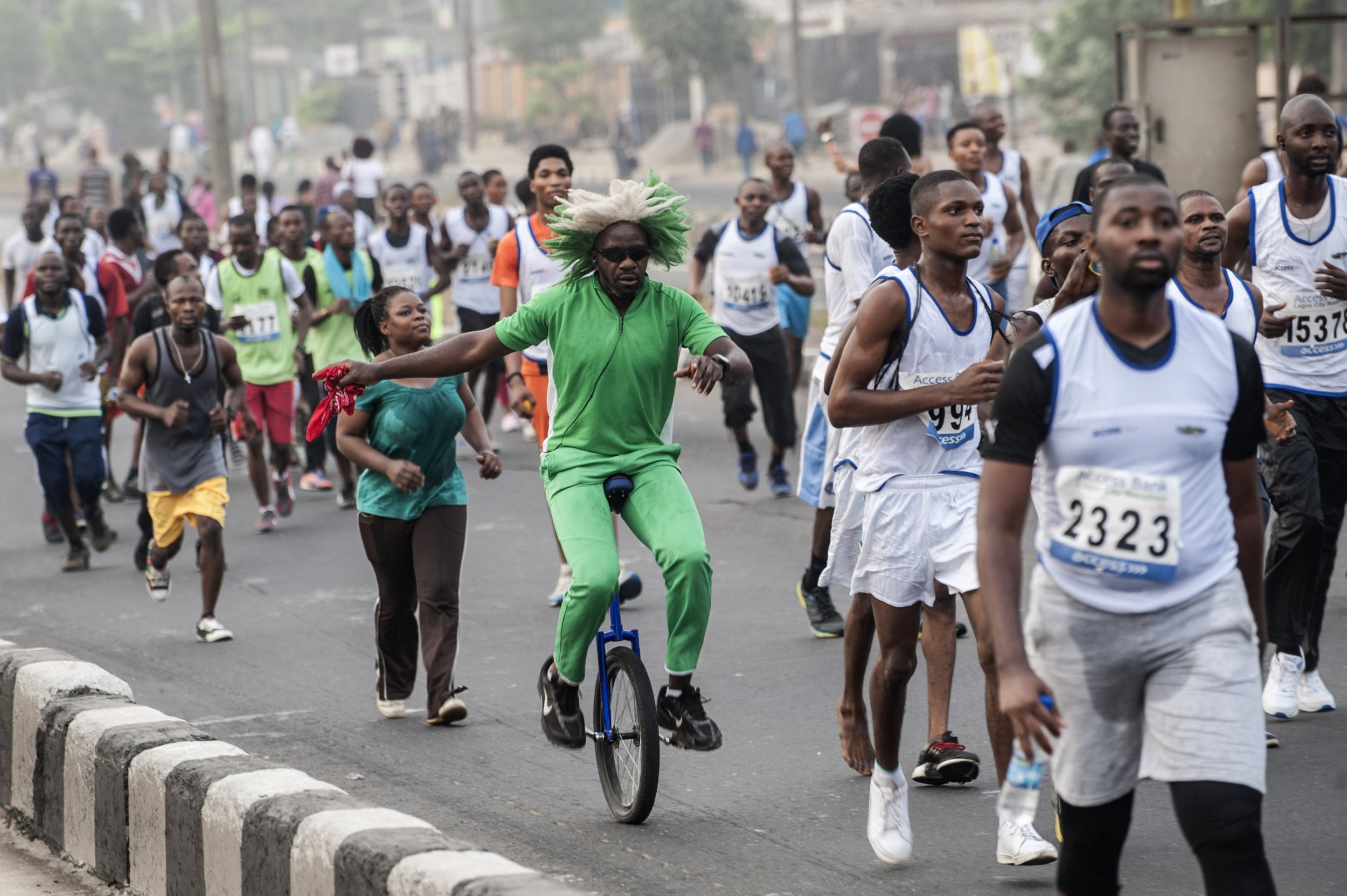 Lagos marathon runners.