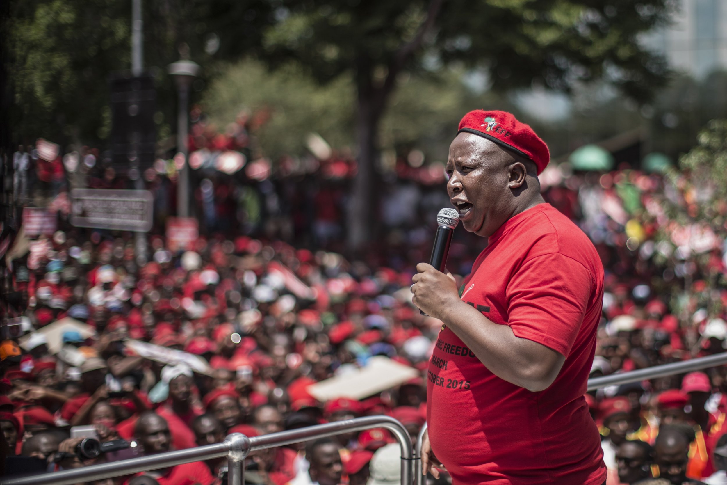 Julius Malema at an EFF rally.