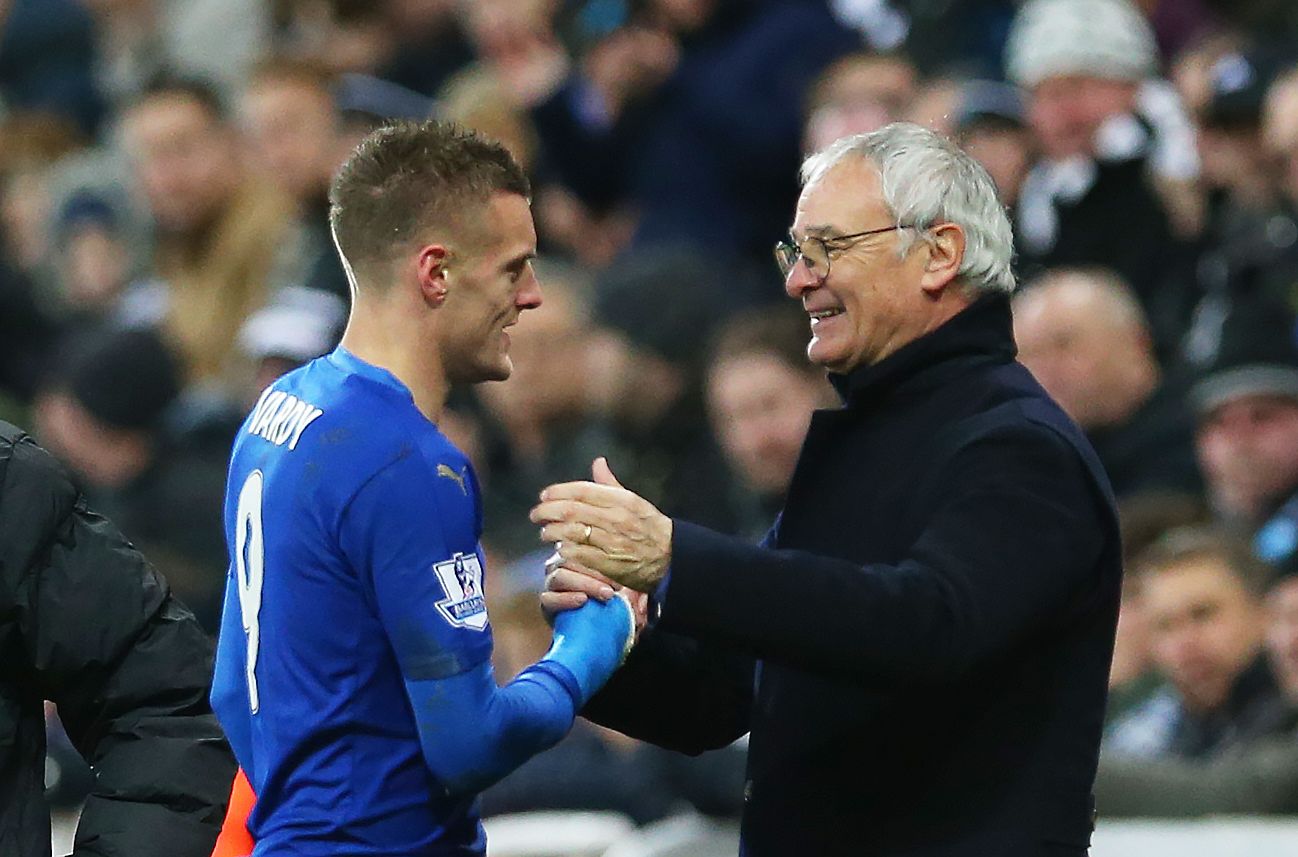 Jamie Vardy, left, and Claudio Ranieri.