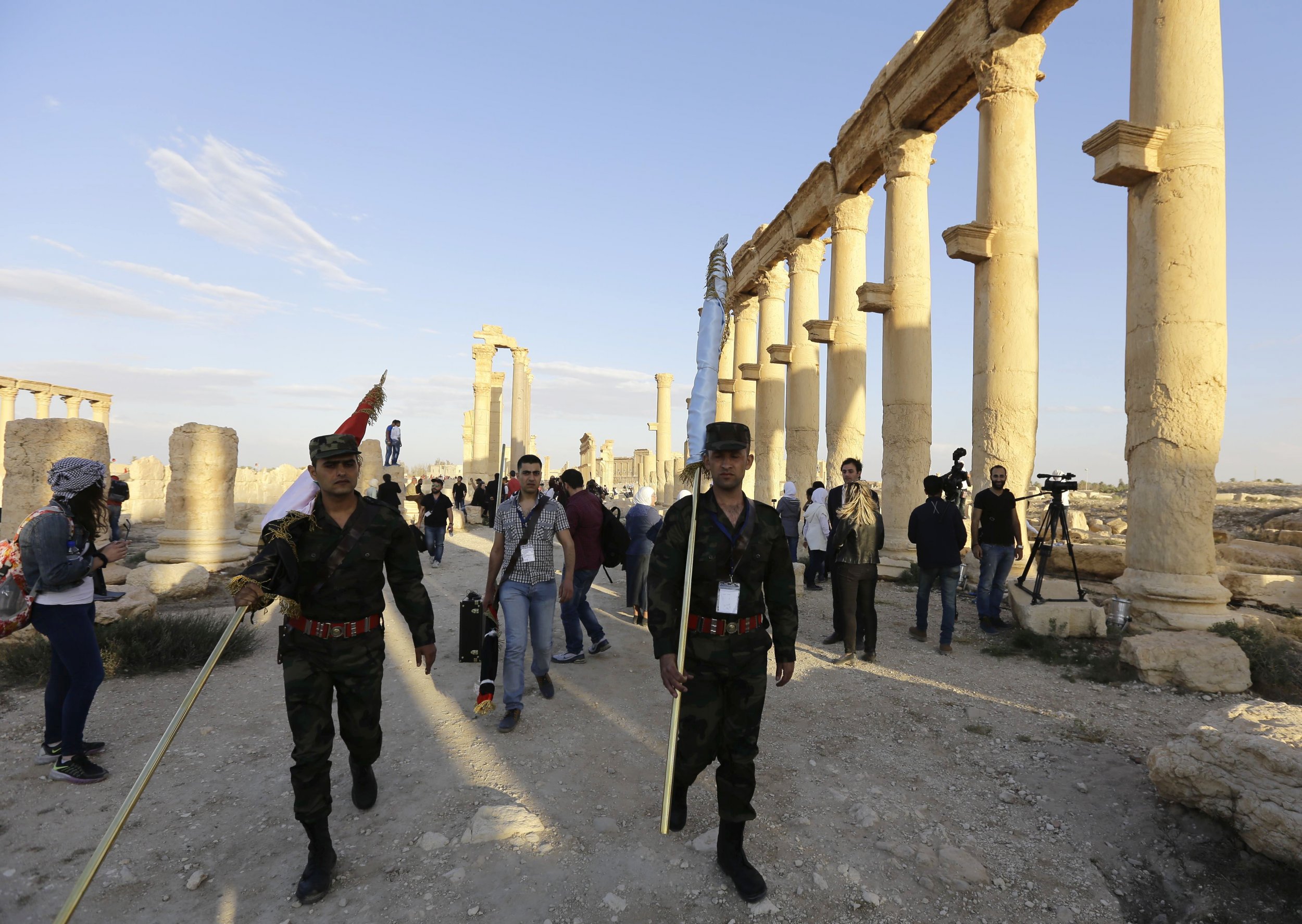 Syria government troops in Palmyra