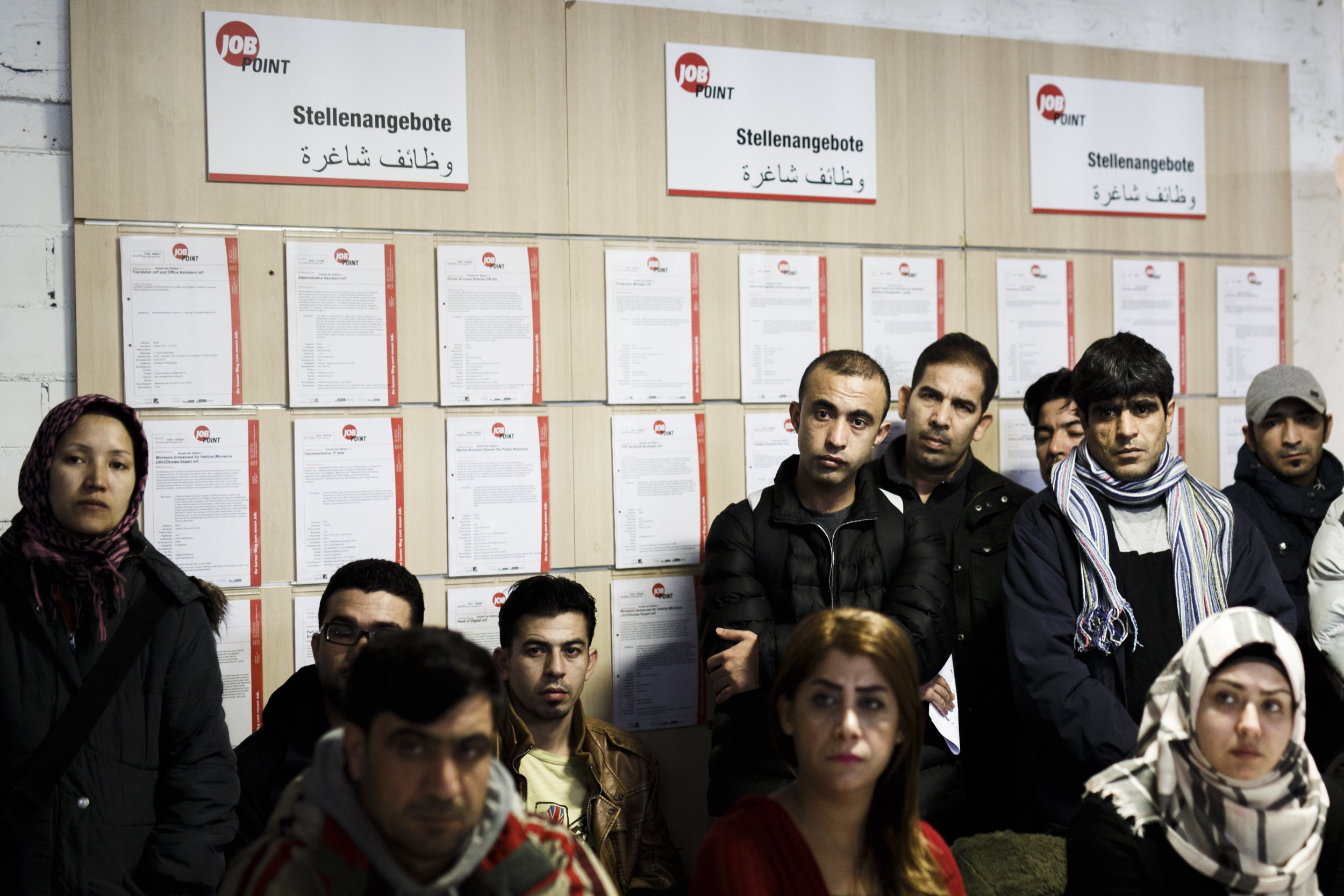 Refugees receiving job counseling