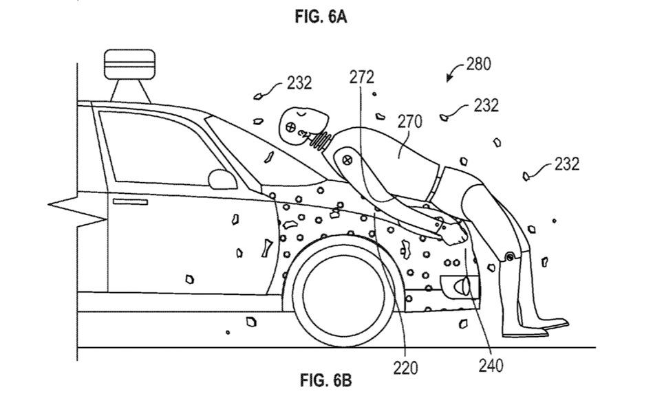 google self-driving car patent crash