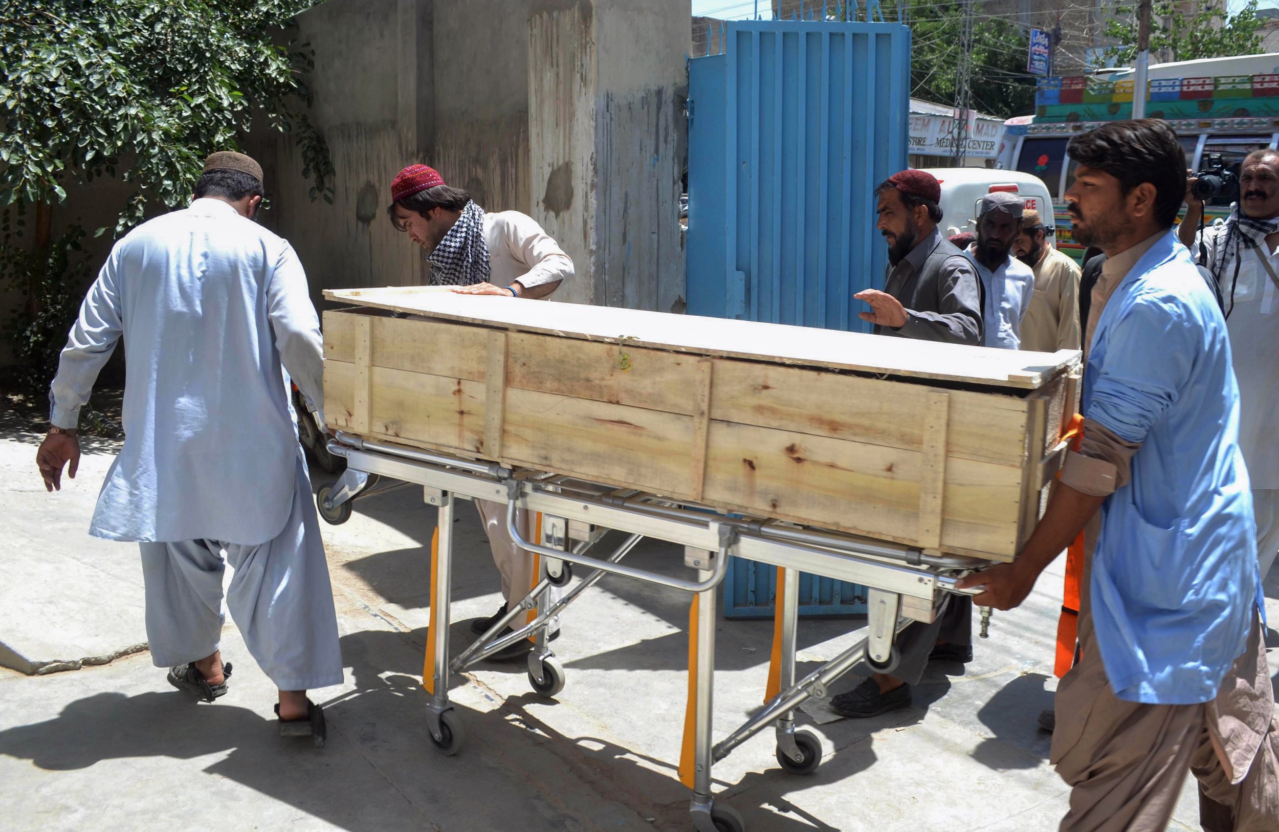 Dead body being transferred in Pakistan after air strike