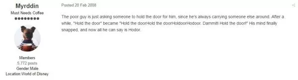 Game Of Thrones This Fan Predicted The Meaning Of Hodor 8 Years Ago