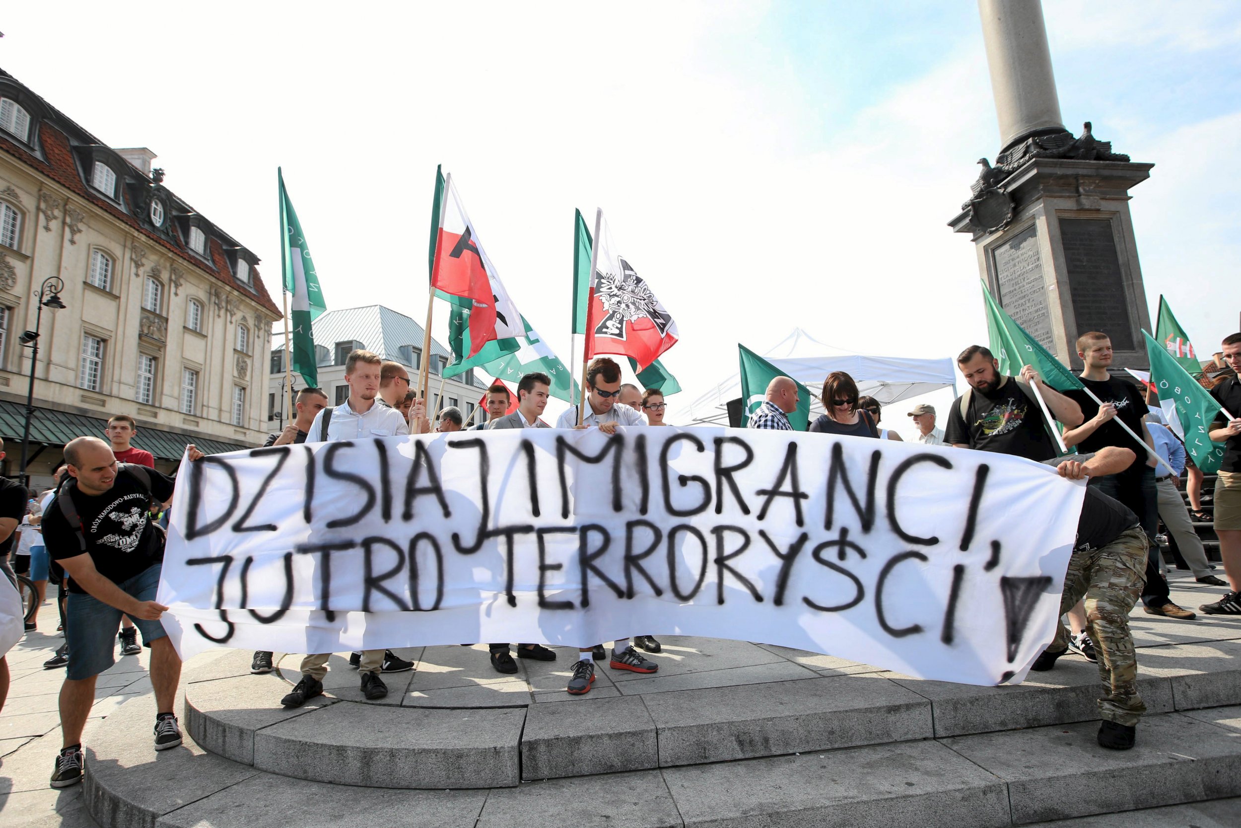 Polish far-right protesters