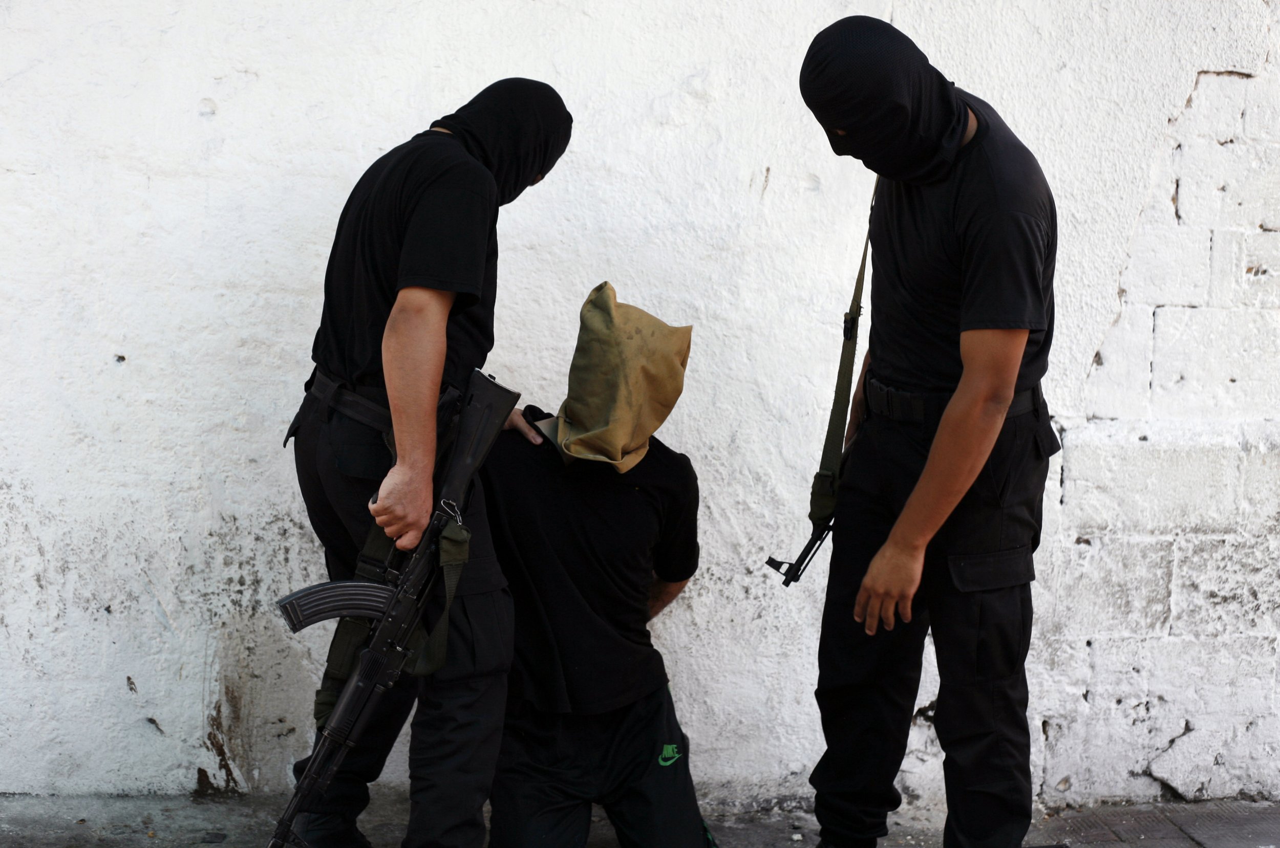 Hamas militants before execution