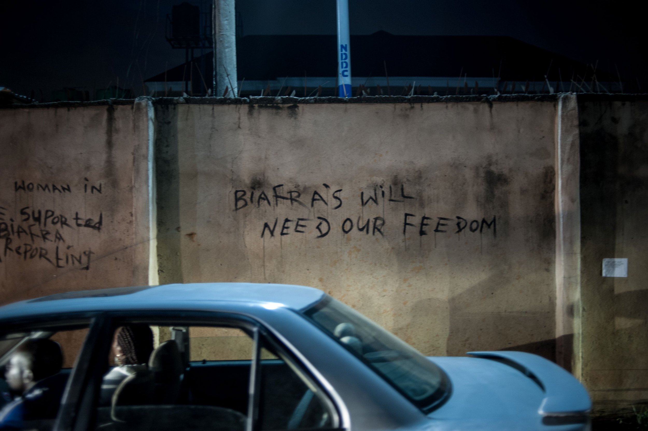 Pro-Biafra graffiti in Port Harcourt.