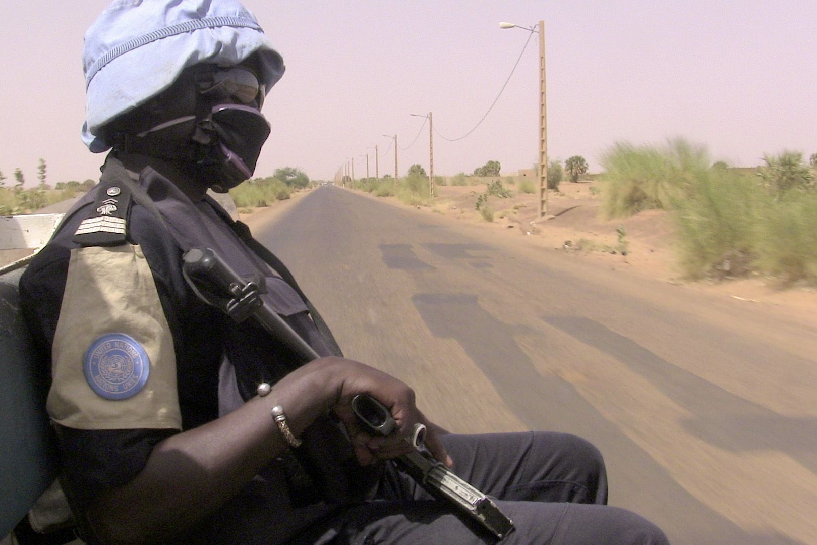 Malian police on patrol with MINUSMA.