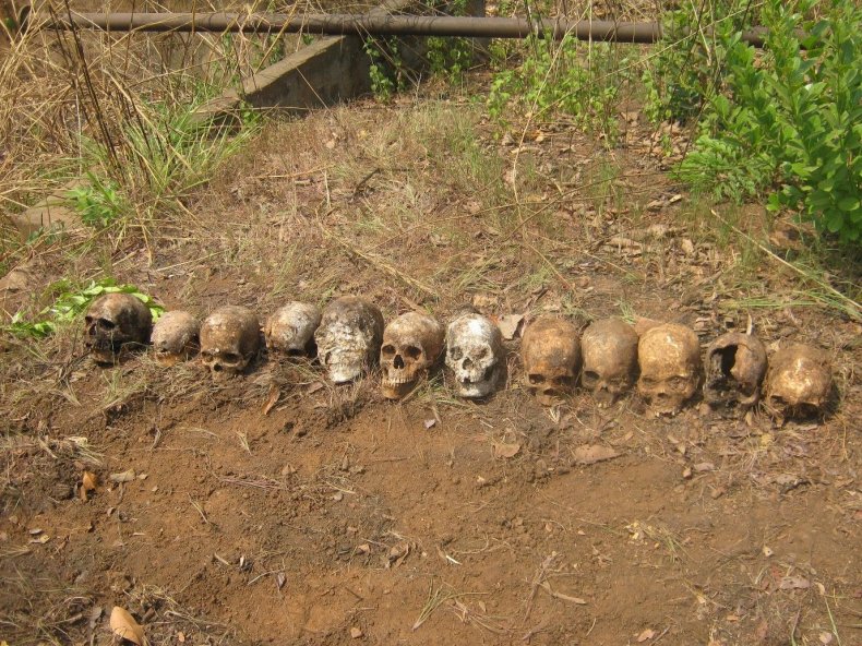 Skulls found in mass grave. Skulls found in mass grave.