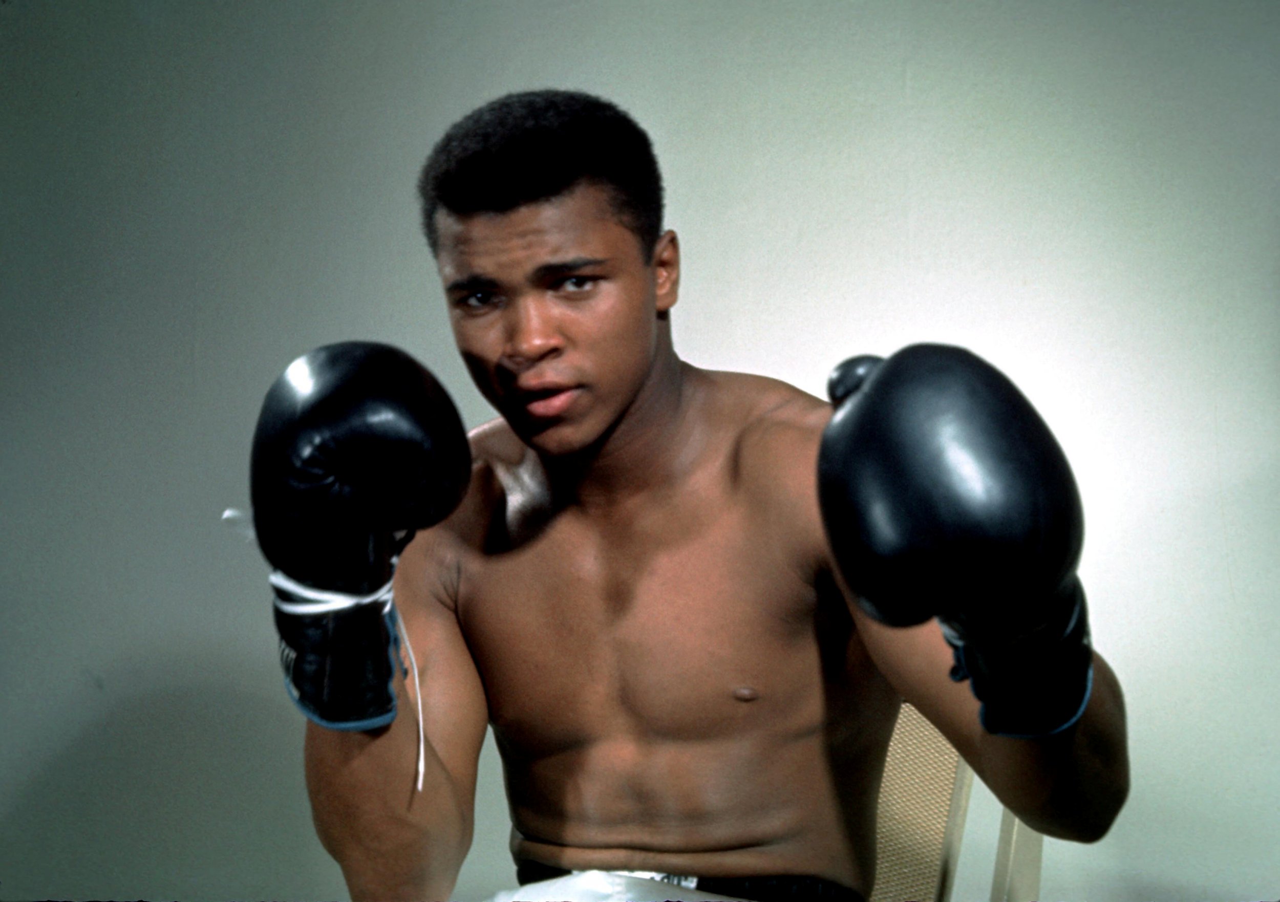 Cassius Clay (Muhammad Ali) seen here with his trainer Angelo